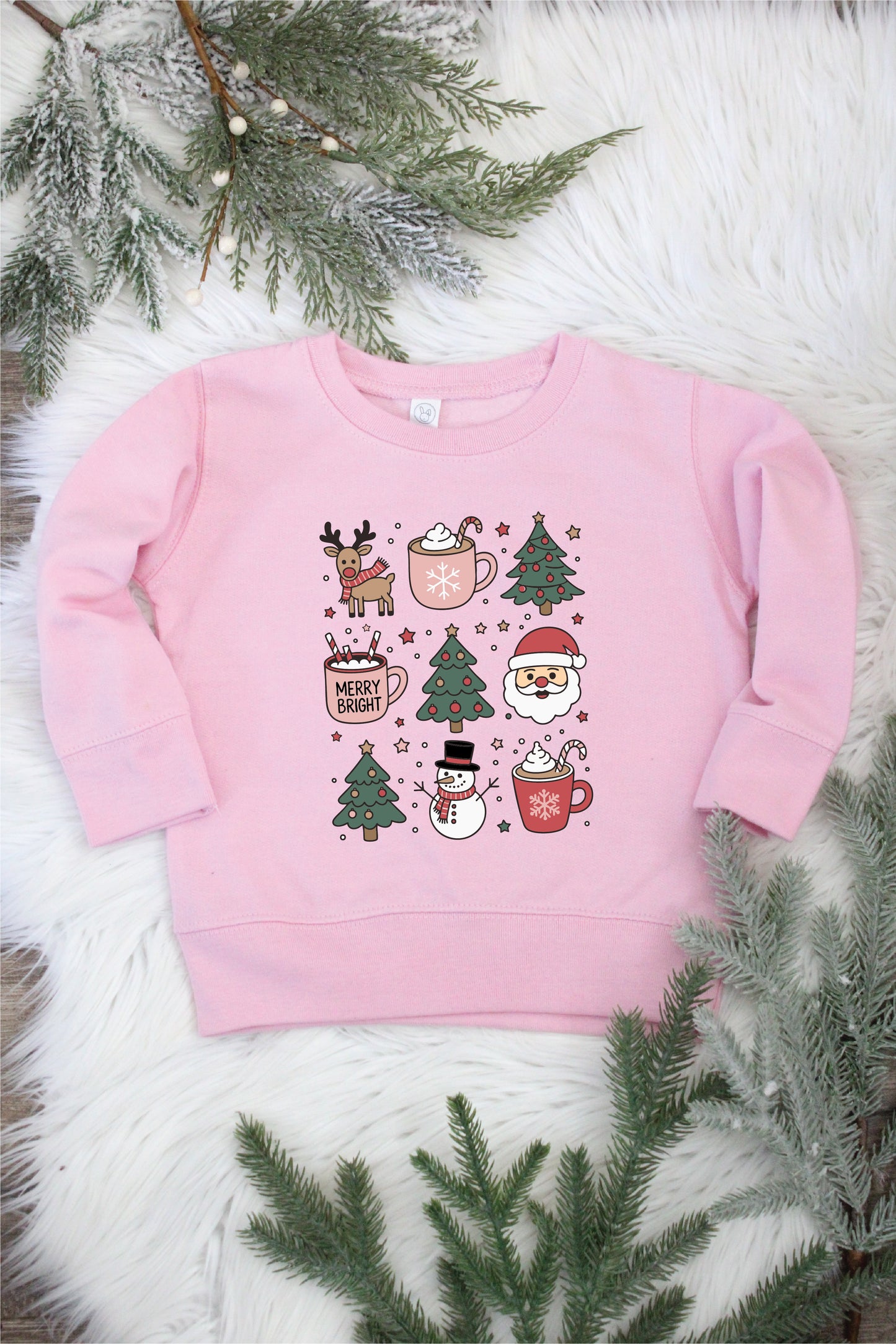 Pink Christmas Toddler Sweatshirt