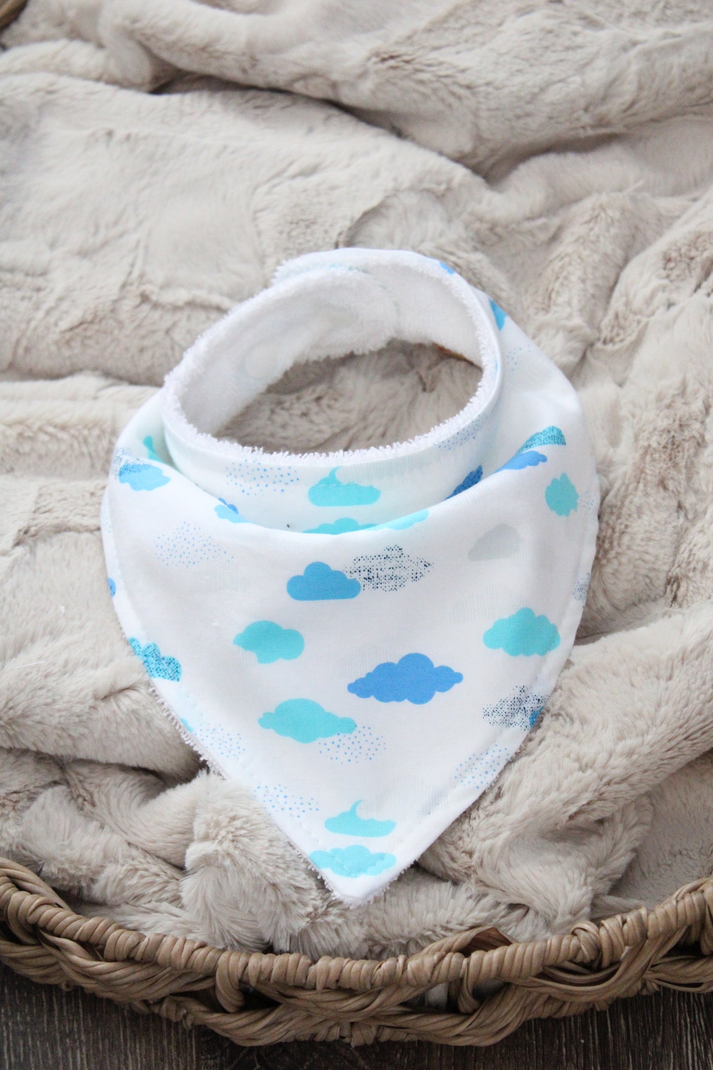 Clouds Bibdana and Burp Cloth