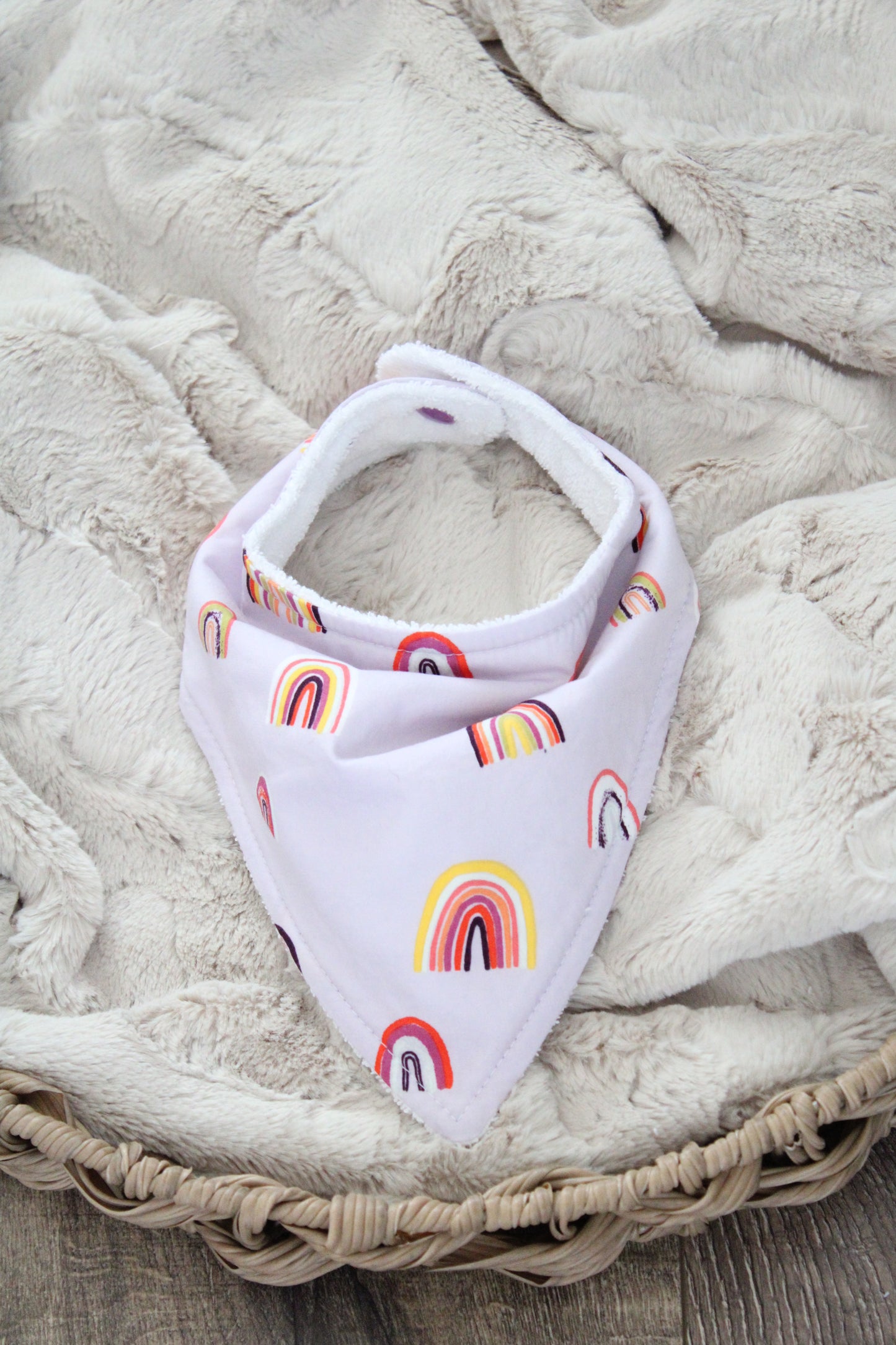 Colorful Rainbows Bibdana and Burp Cloth