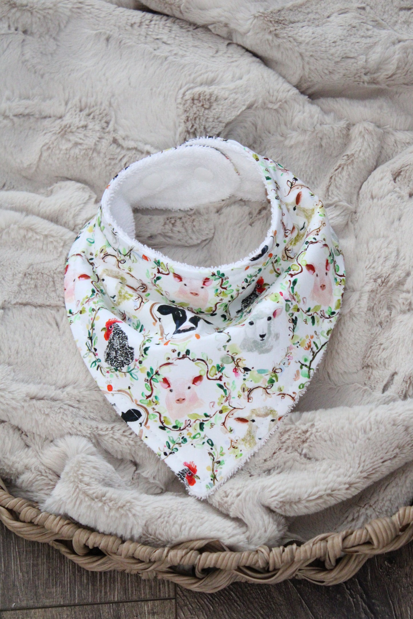 Farm Animals Bibdana and Burp Cloth