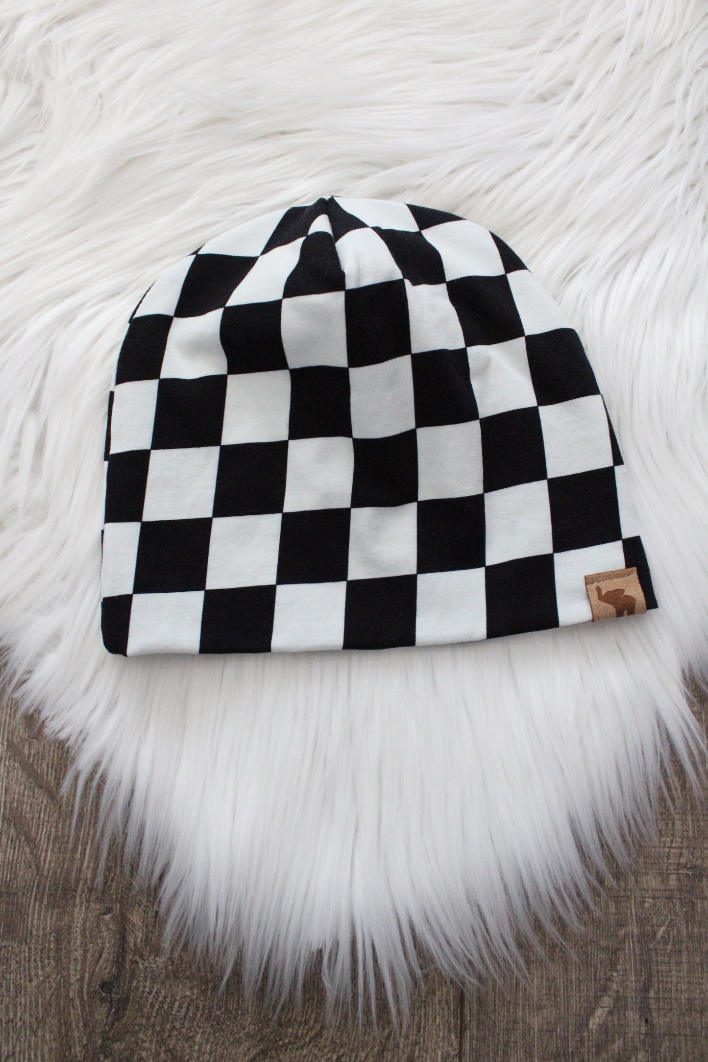 Checkered Pom Beanie