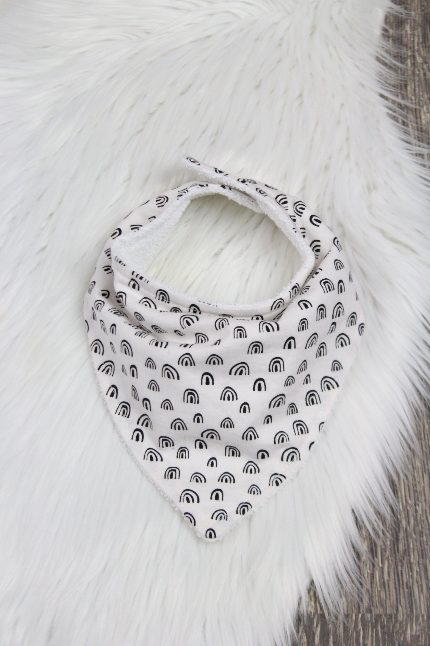 Monochrome Rainbows Bibdana and Burp Cloth