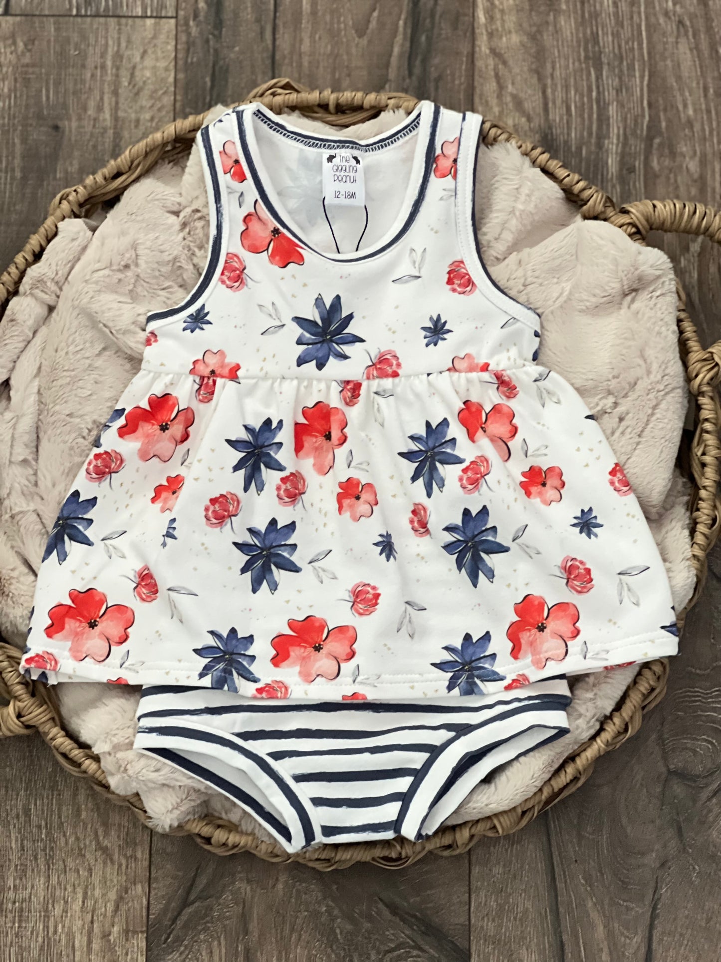 Patriotic Floral Peplum Set