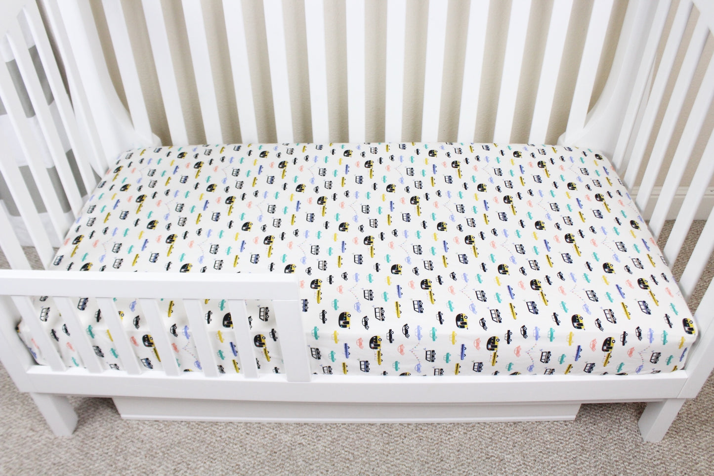 Cars and Campers Crib Sheet or Changing Pad Cover