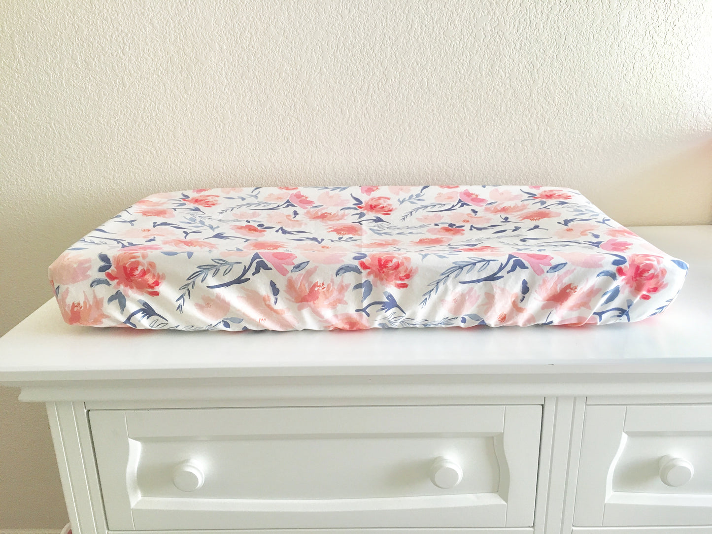 Watercolor Peony Crib Sheet or Changing Pad Cover