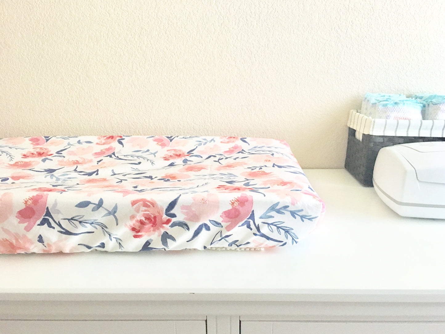 Watercolor Peony Crib Sheet or Changing Pad Cover