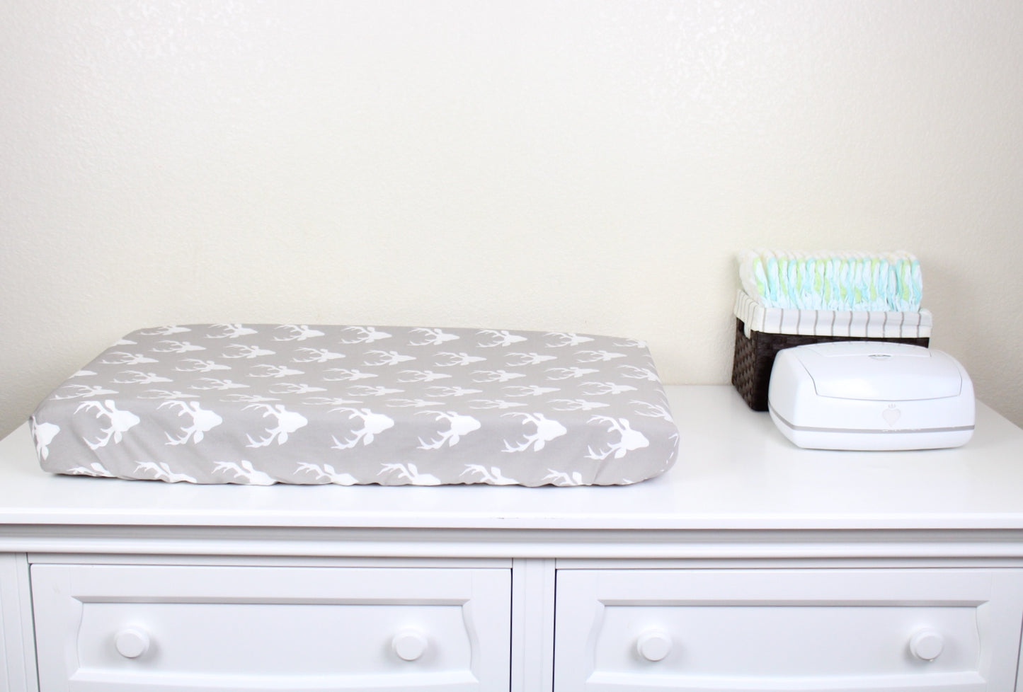 Gray Bucks Crib Sheet or Changing Pad Cover