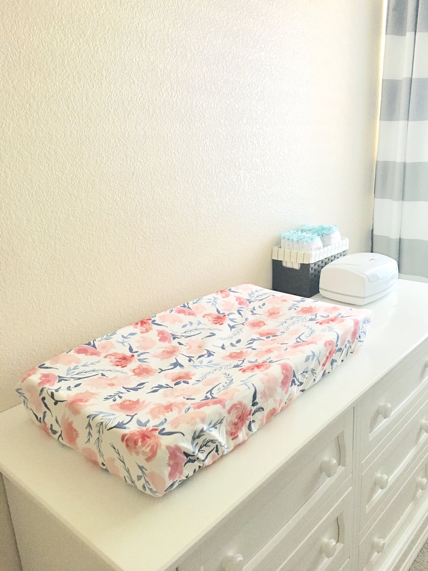Watercolor Peony Crib Sheet or Changing Pad Cover