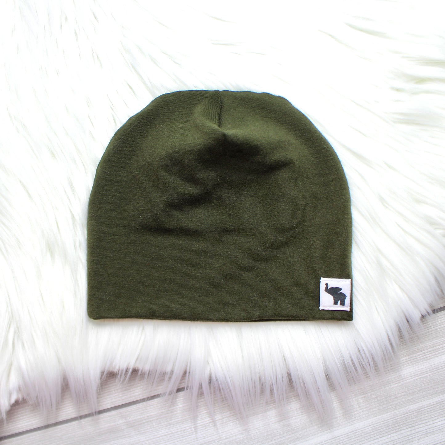 Olive Green Pom Beanie