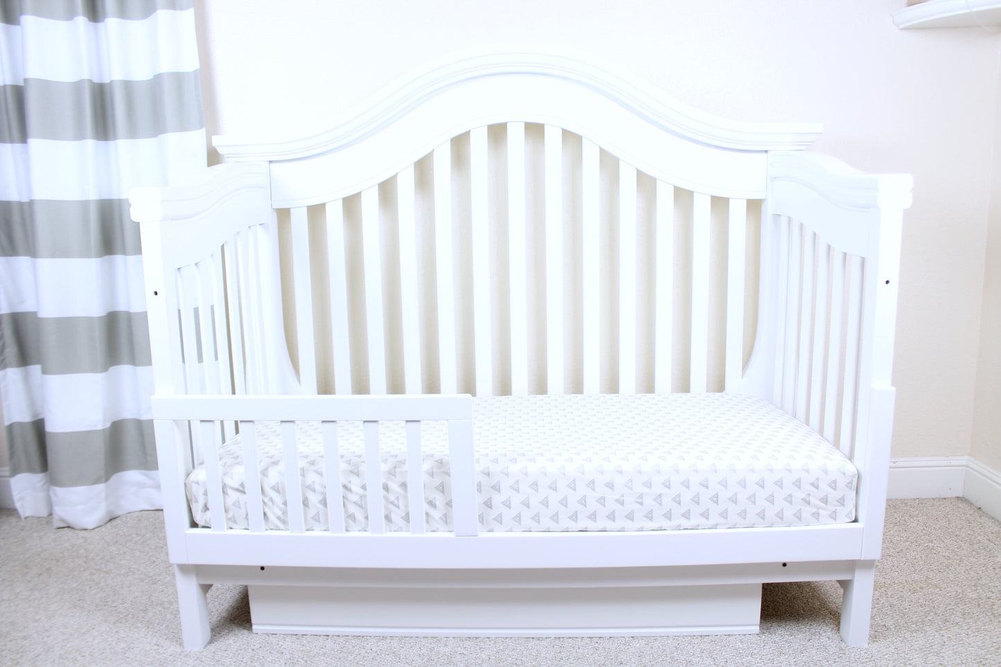 Gray Triangles Crib Sheet or Changing Pad Cover