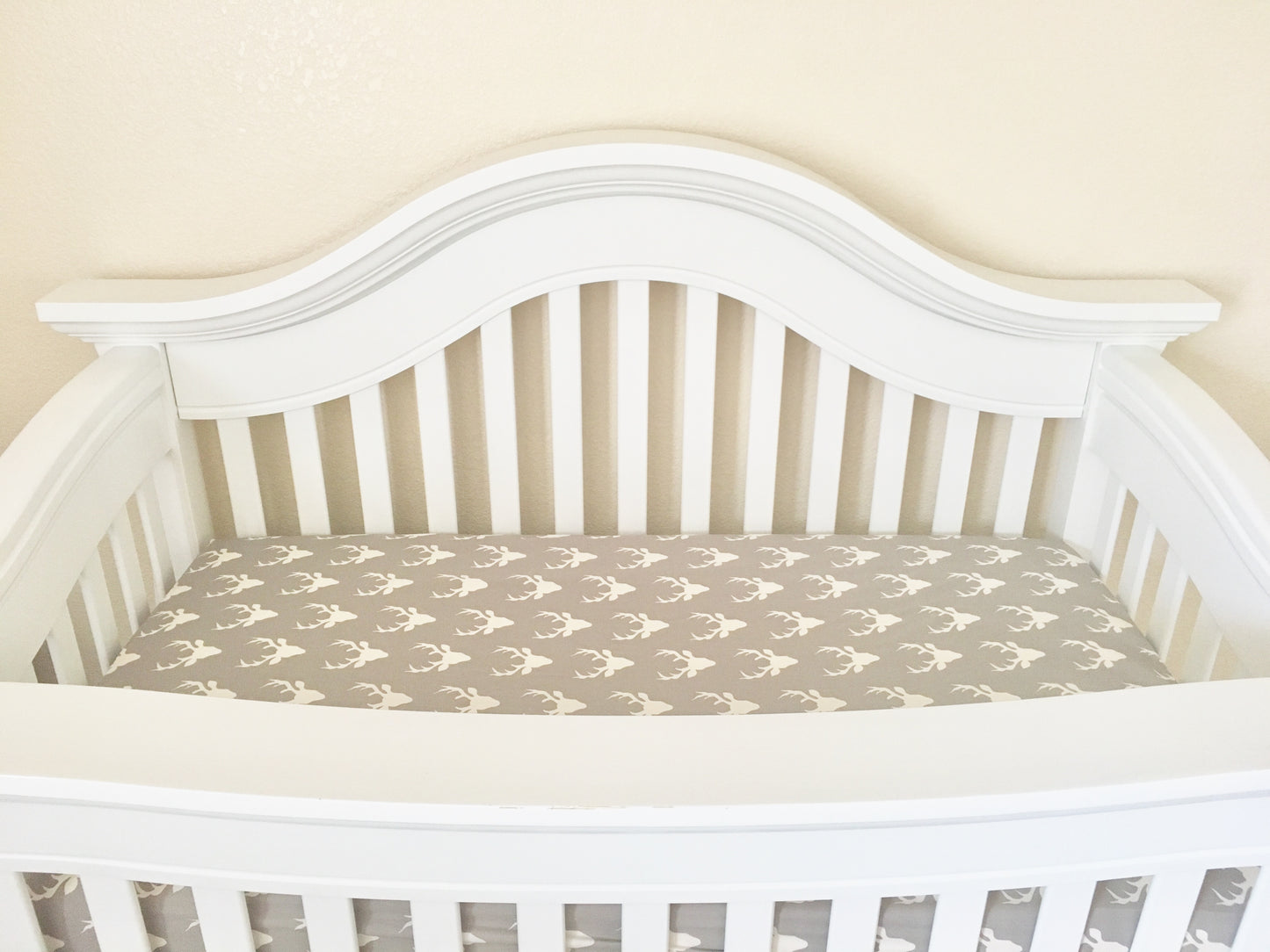 Gray Bucks Crib Sheet or Changing Pad Cover