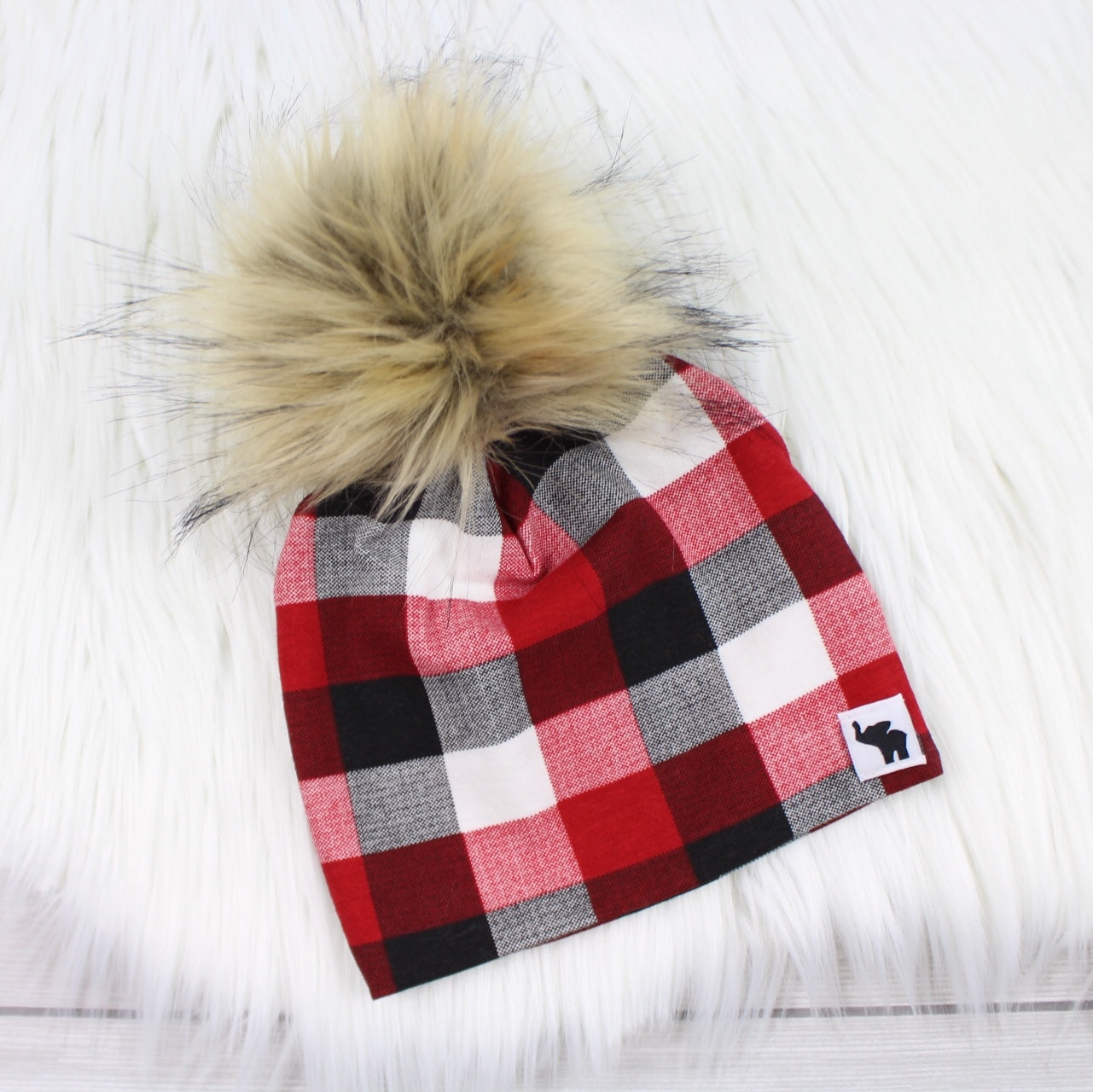 Buffalo Plaid Pom Beanie