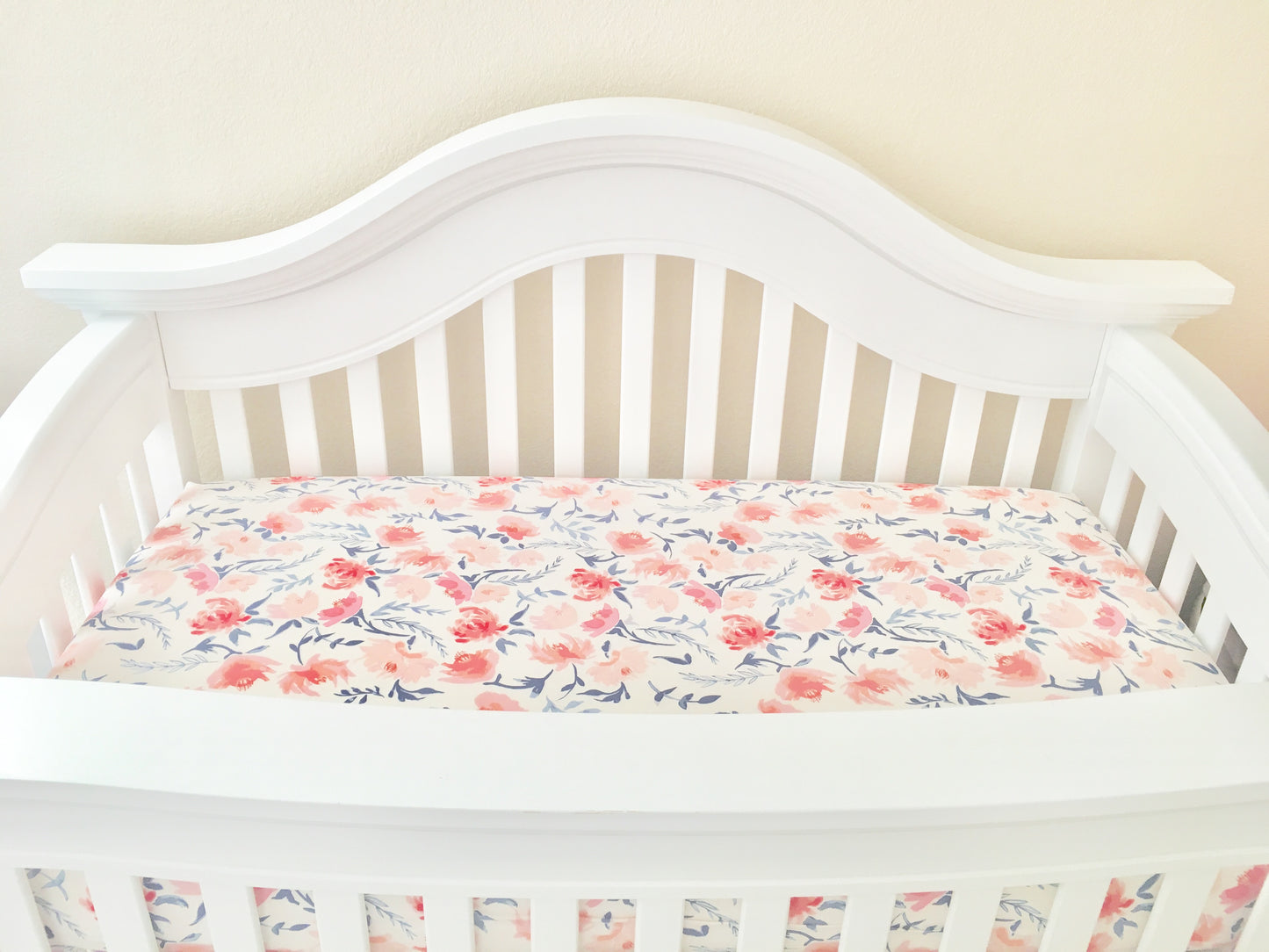 Watercolor Peony Crib Sheet or Changing Pad Cover