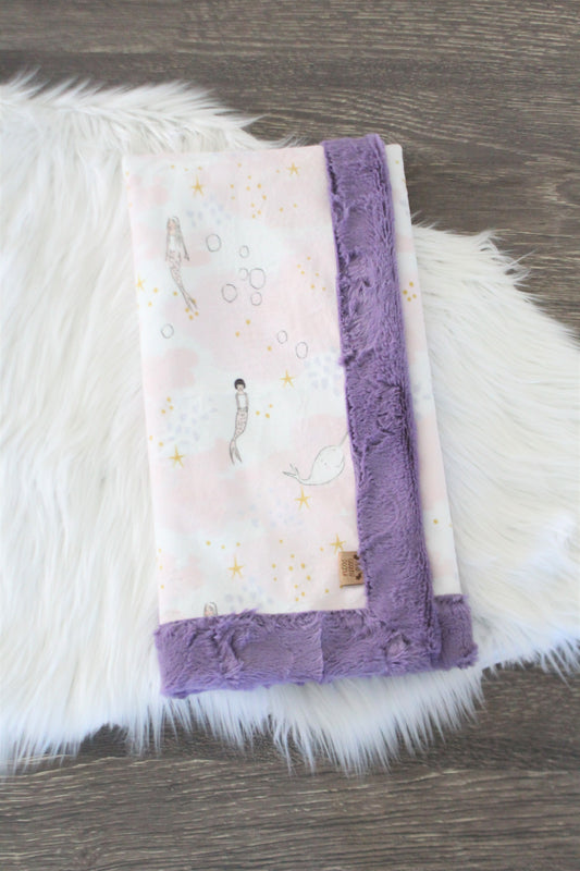 Mermaids and Narwhals Minky Blanket