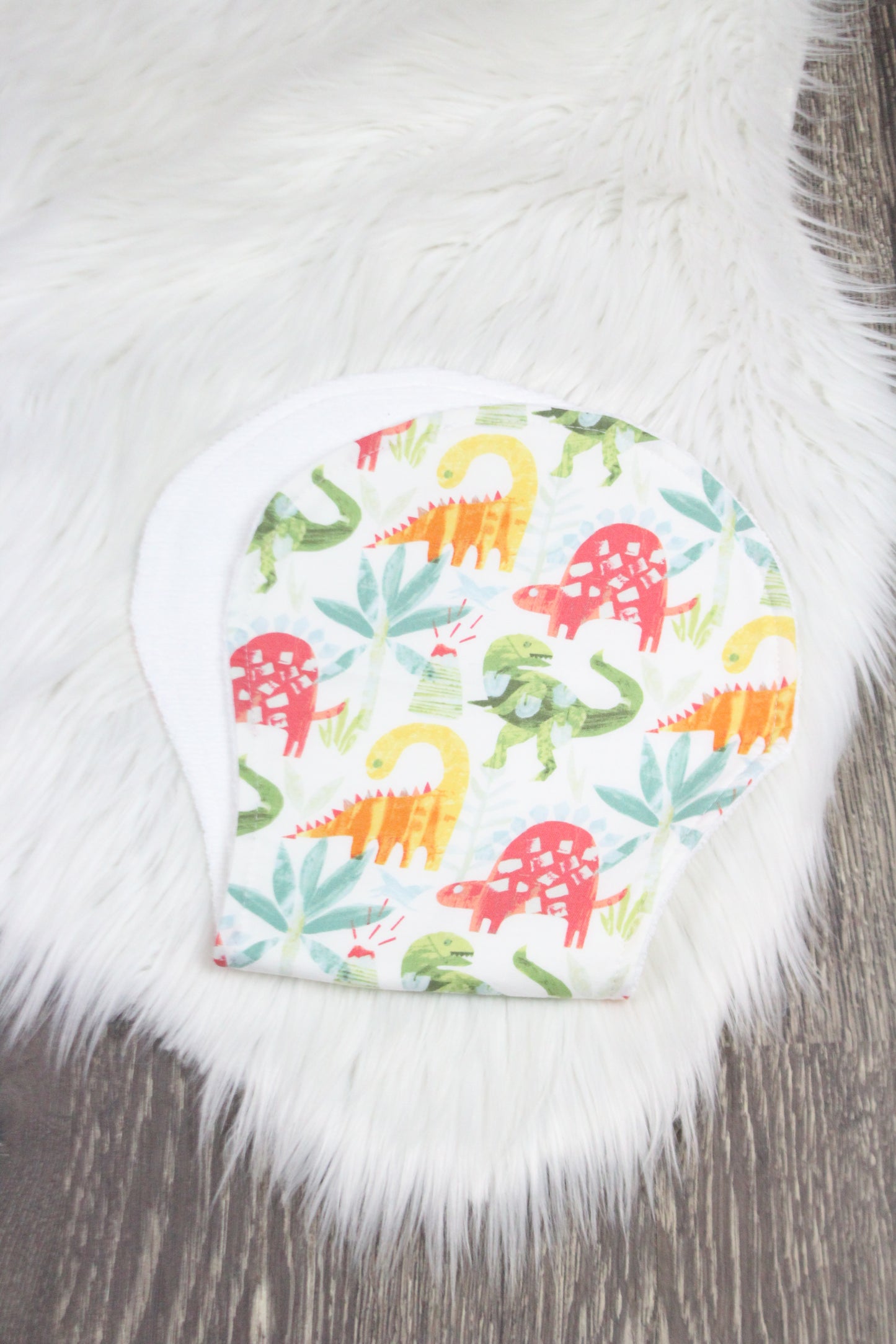 Colorful Dinos Bibdana and Burp Cloth