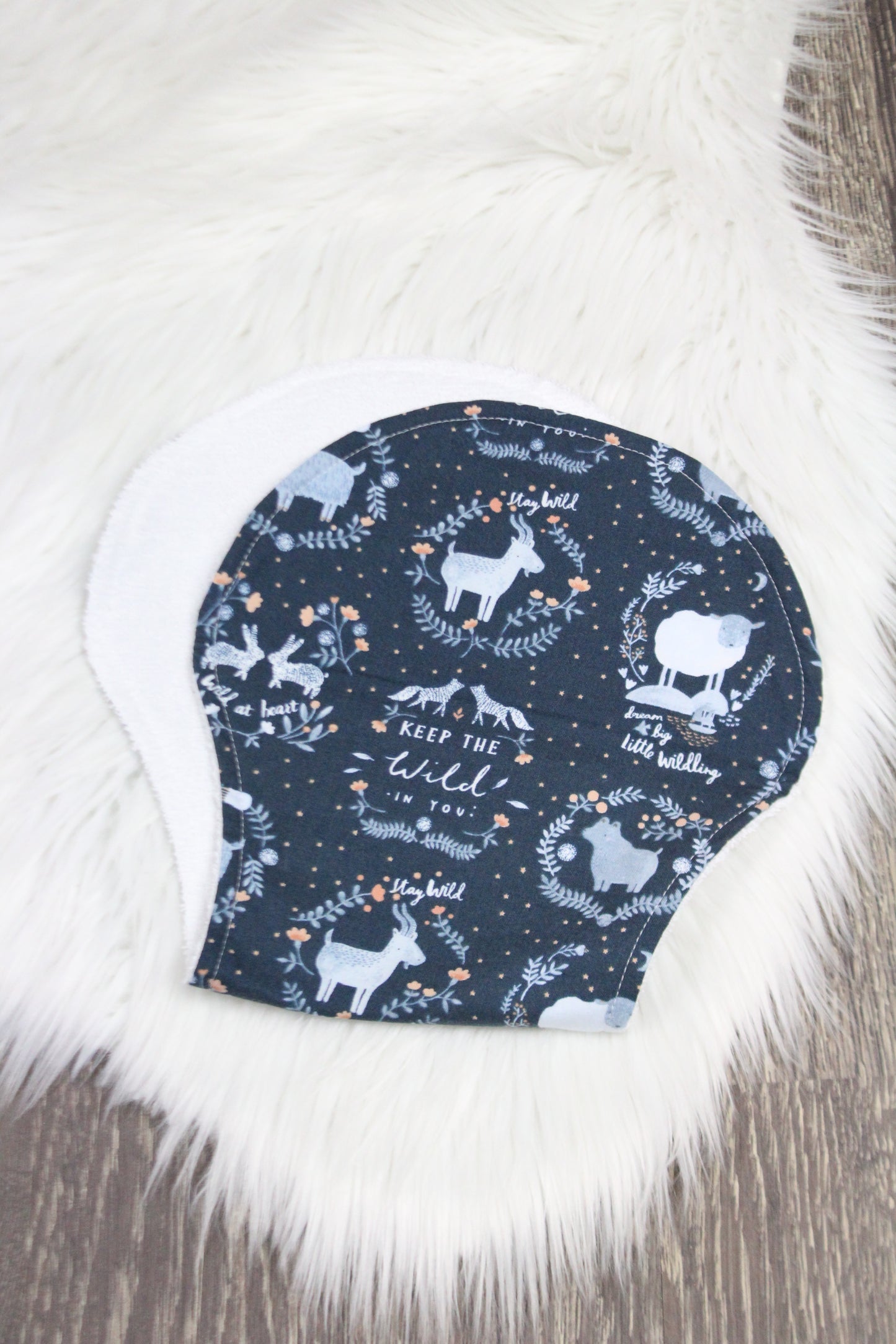 Navy Woodland Bibdana and Burp Cloth