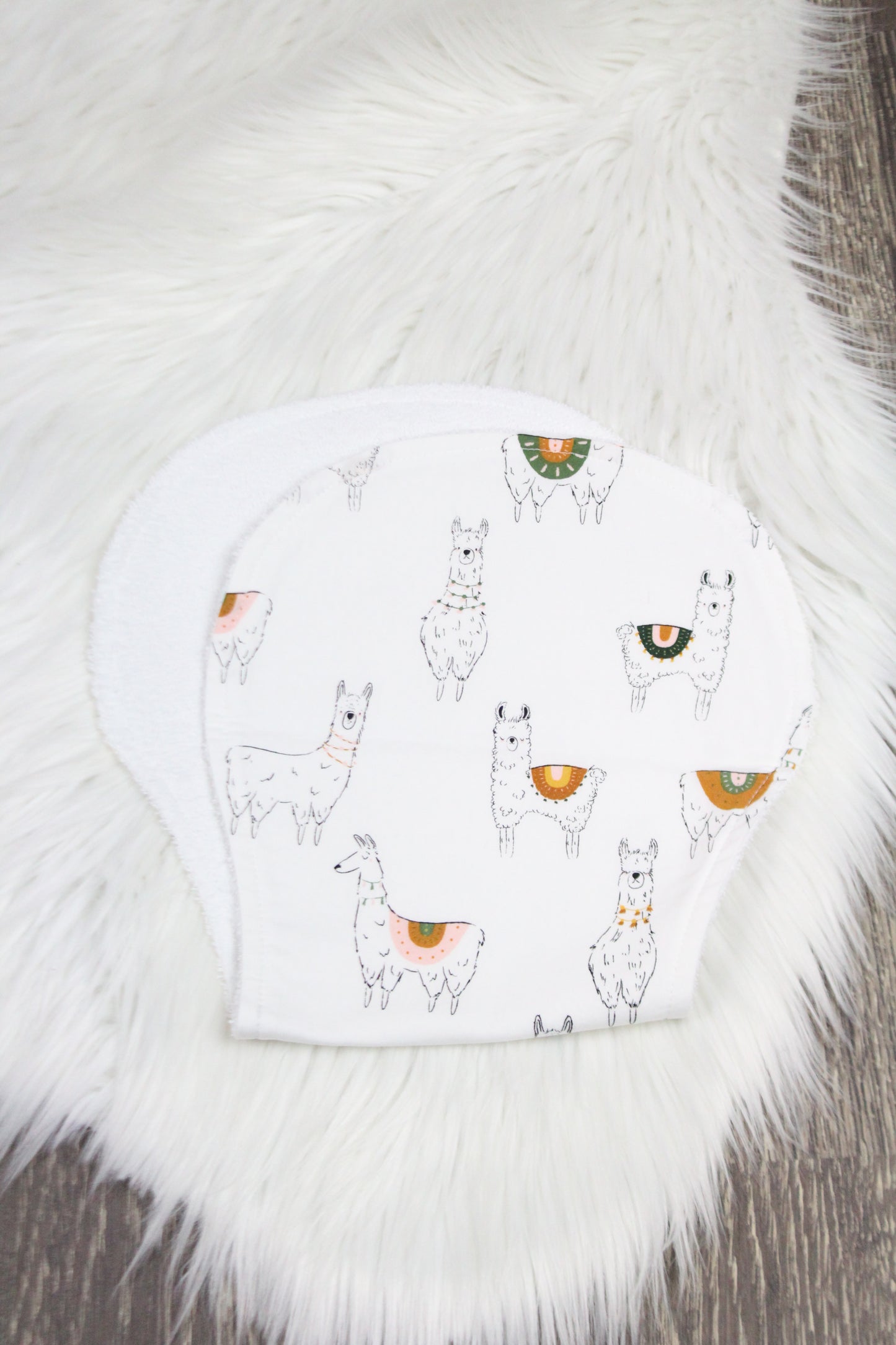 Llamas Bidbana and Burp Cloth