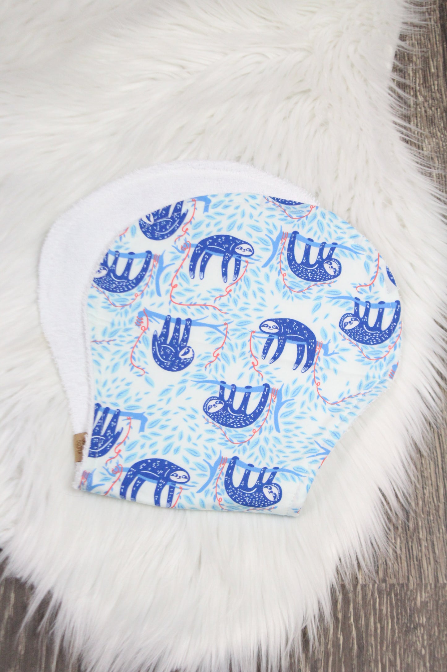 Blue Sloths Bibdana and Burp Cloth
