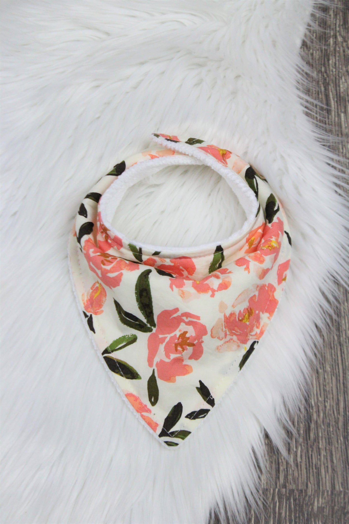 Coral Peonies Bidbana and Burp Cloth