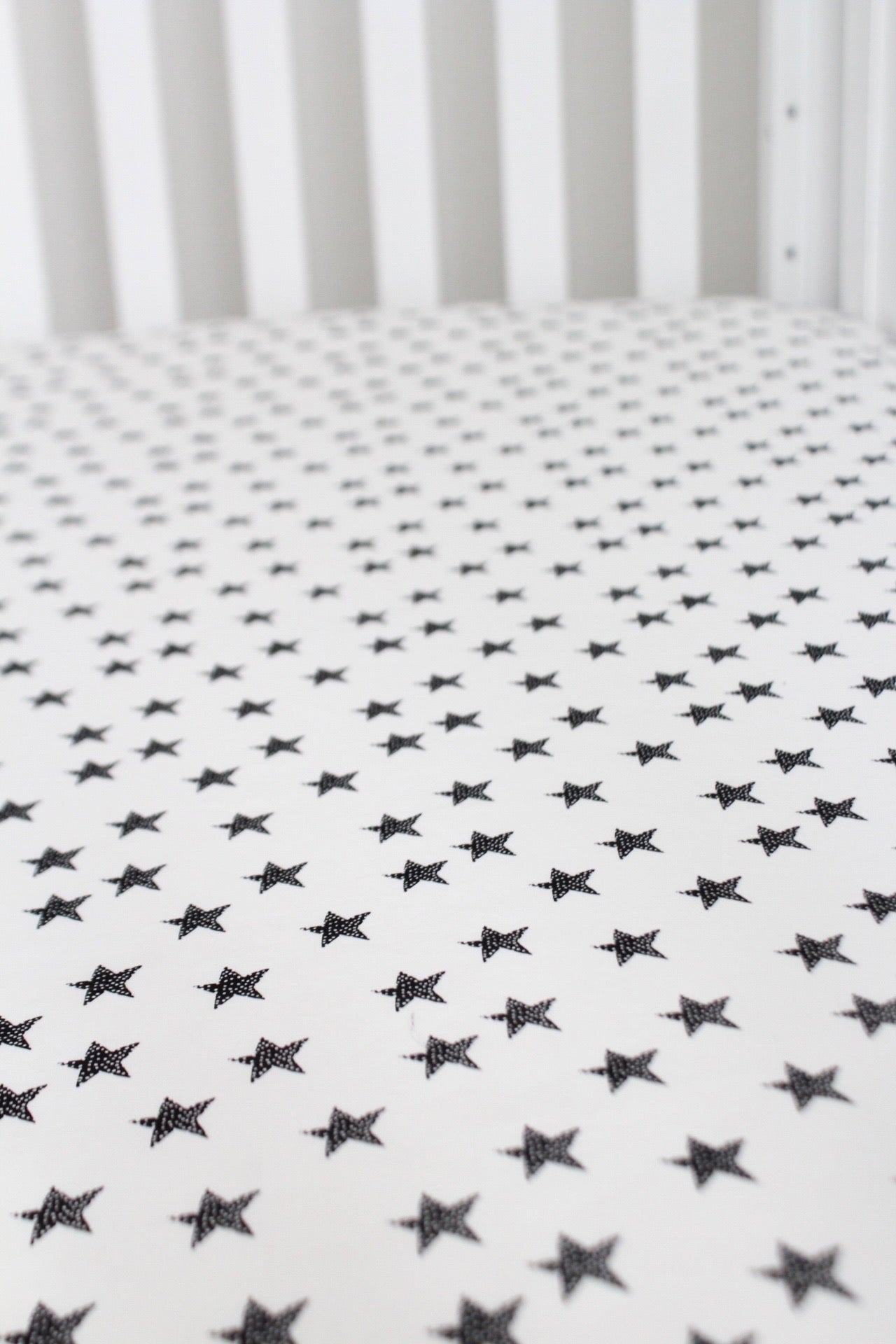 Monochrome Stars Crib Sheet or Changing Pad Cover