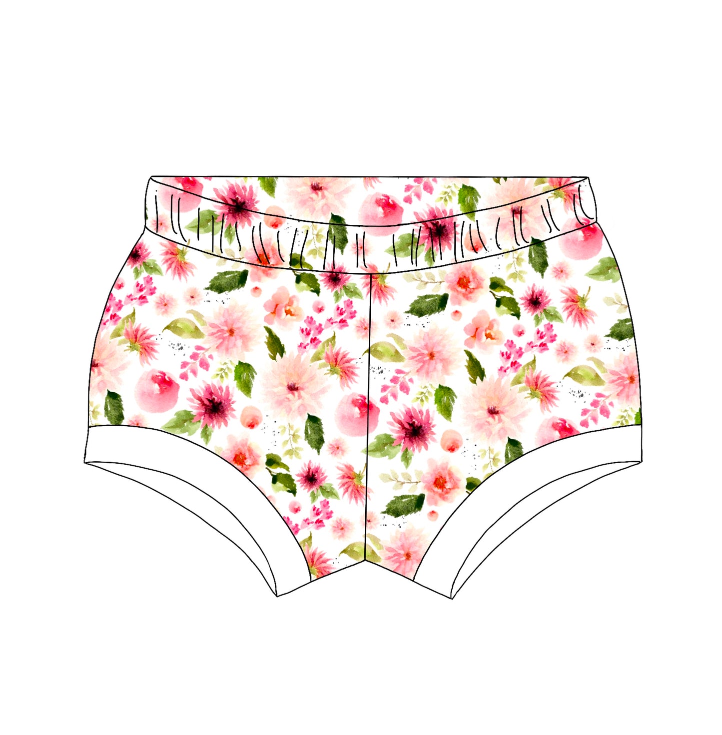 Watercolor Dahlia Shorties