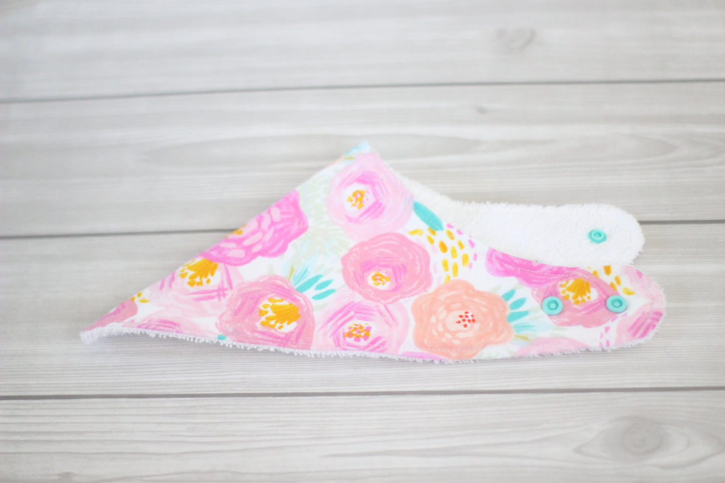 Pink Floral Bibdana and Burp Cloth