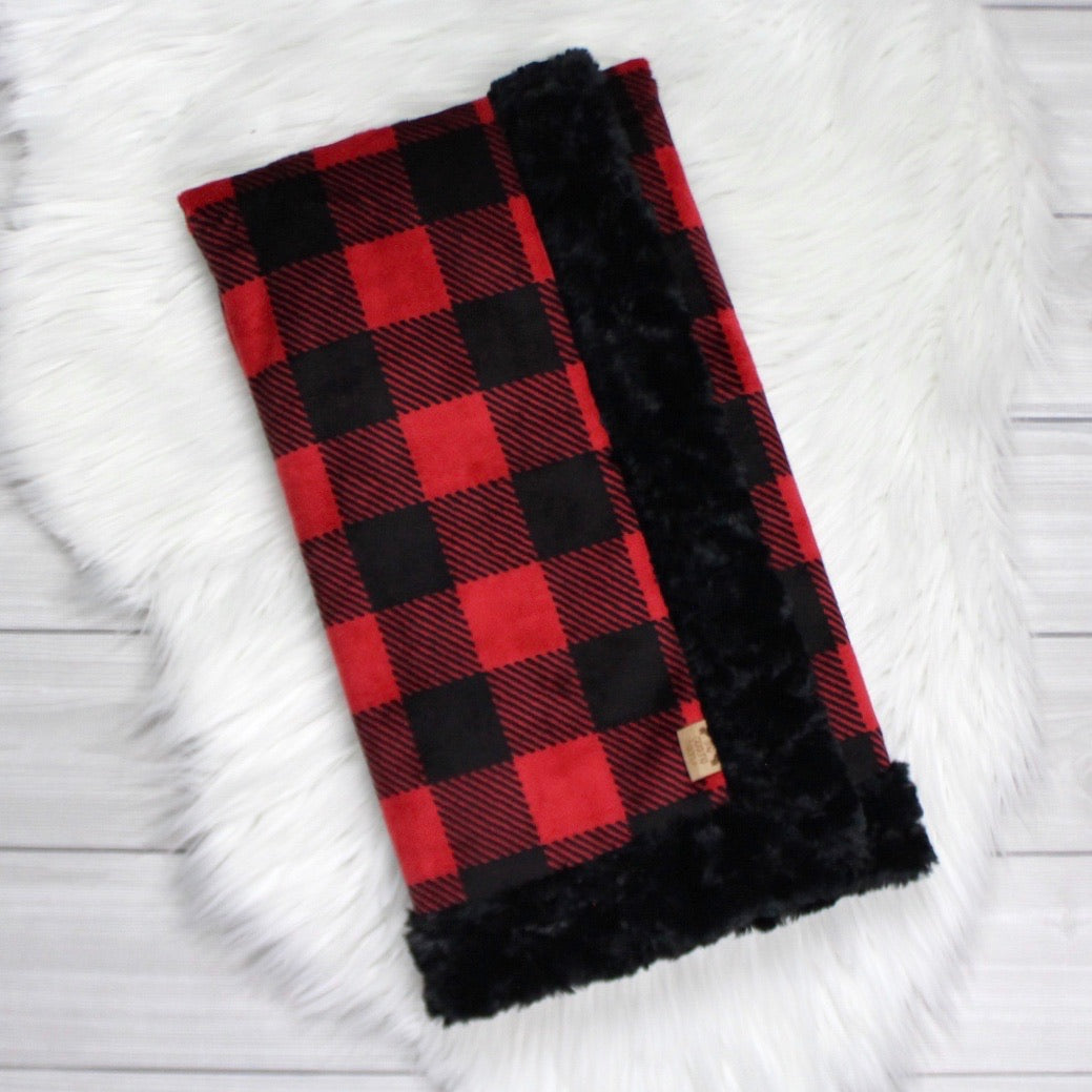 Red Buffalo Plaid Minky Blanket
