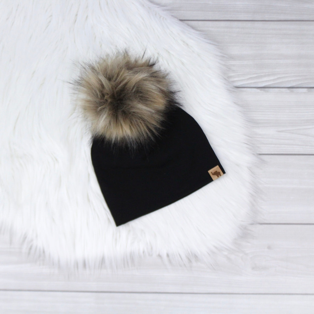 Black Pom Beanie