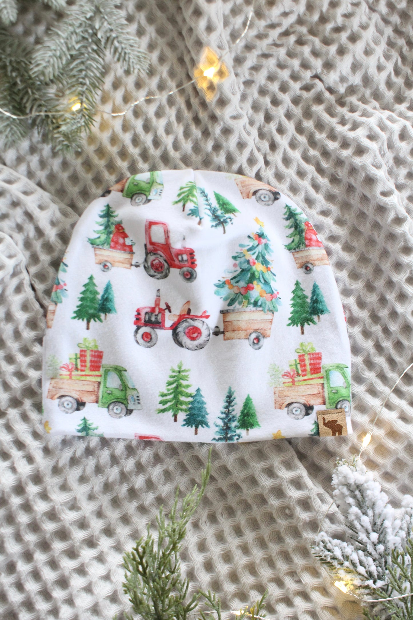 Christmas Tractor Beanie