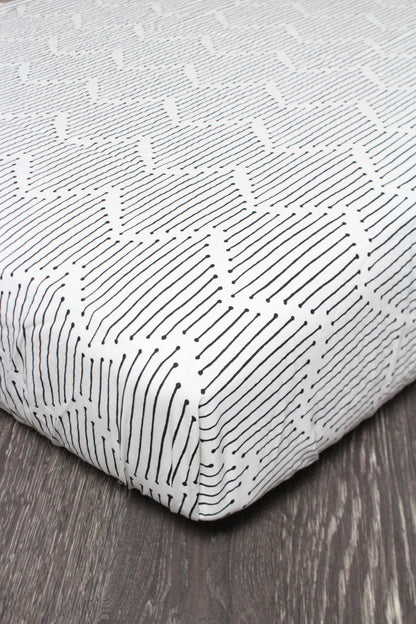 Modern Zig Zags Crib Sheet or Changing Pad Cover
