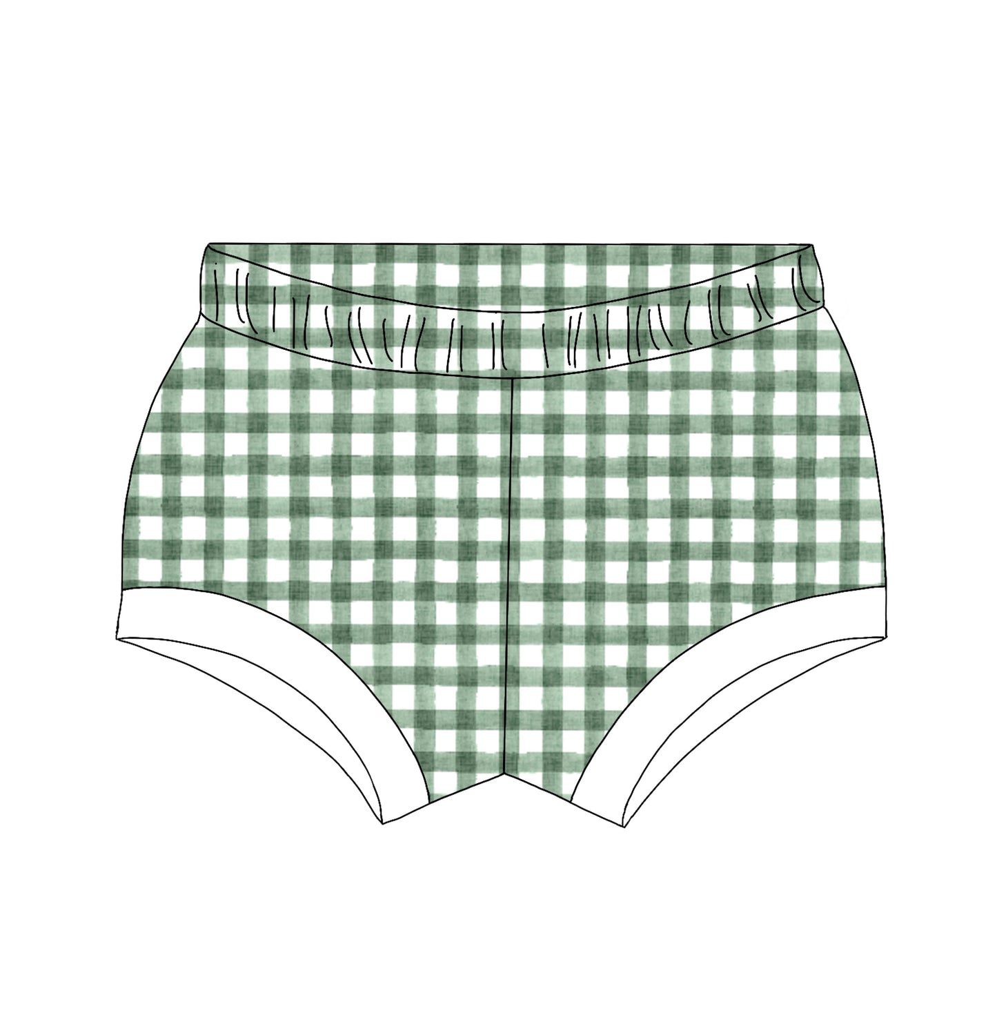 Green Gingham Shorties