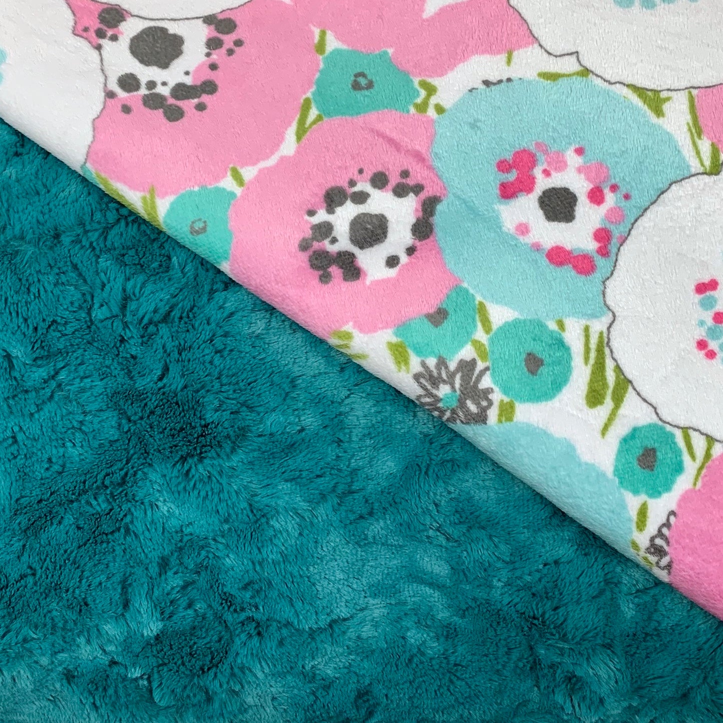 Pink Poppies Minky Blanket