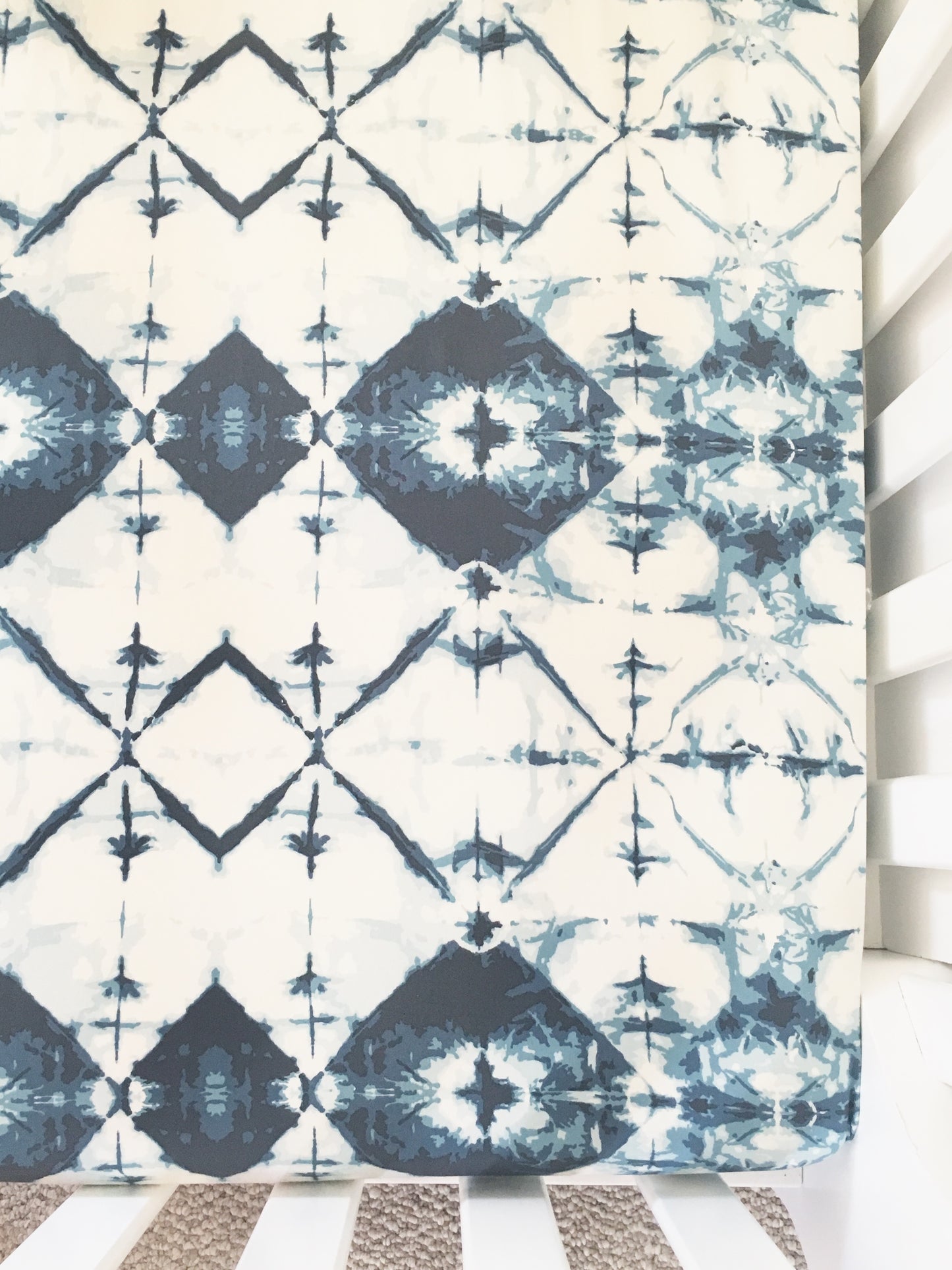 Indigo Tie Dye Crib Sheet or Changing Pad Cover