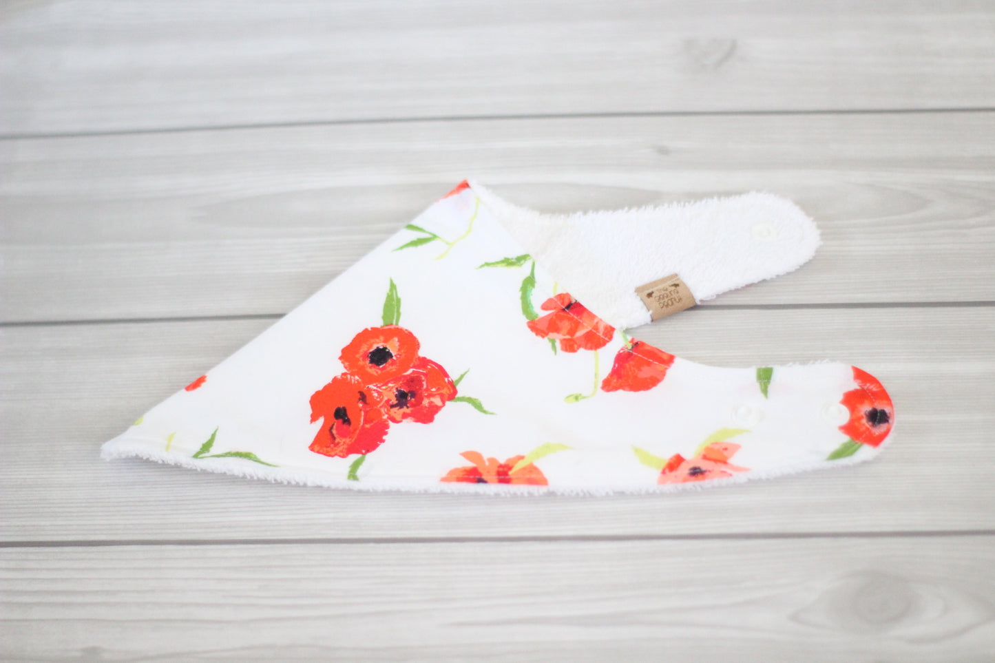 Red Poppies Bibdana and Burp Cloth