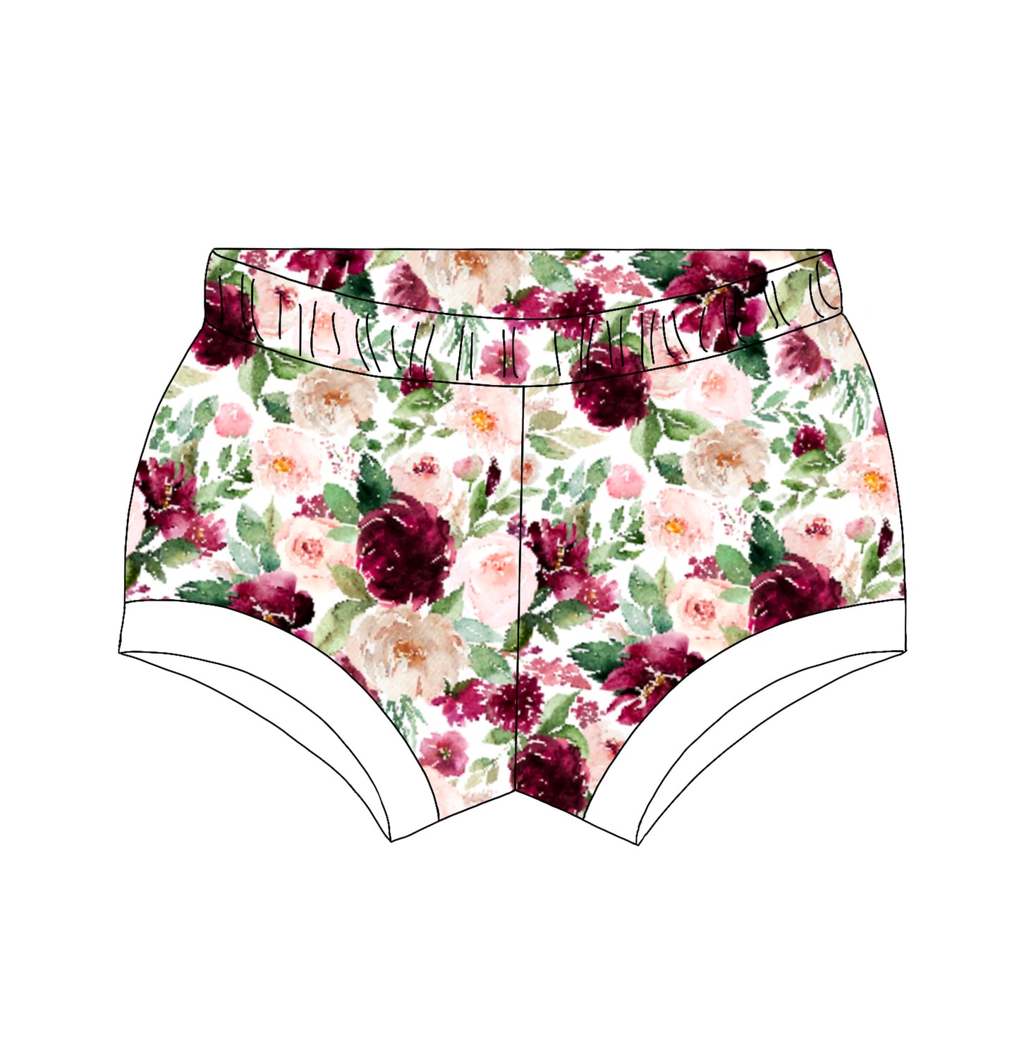 Burgundy Peony Shorties