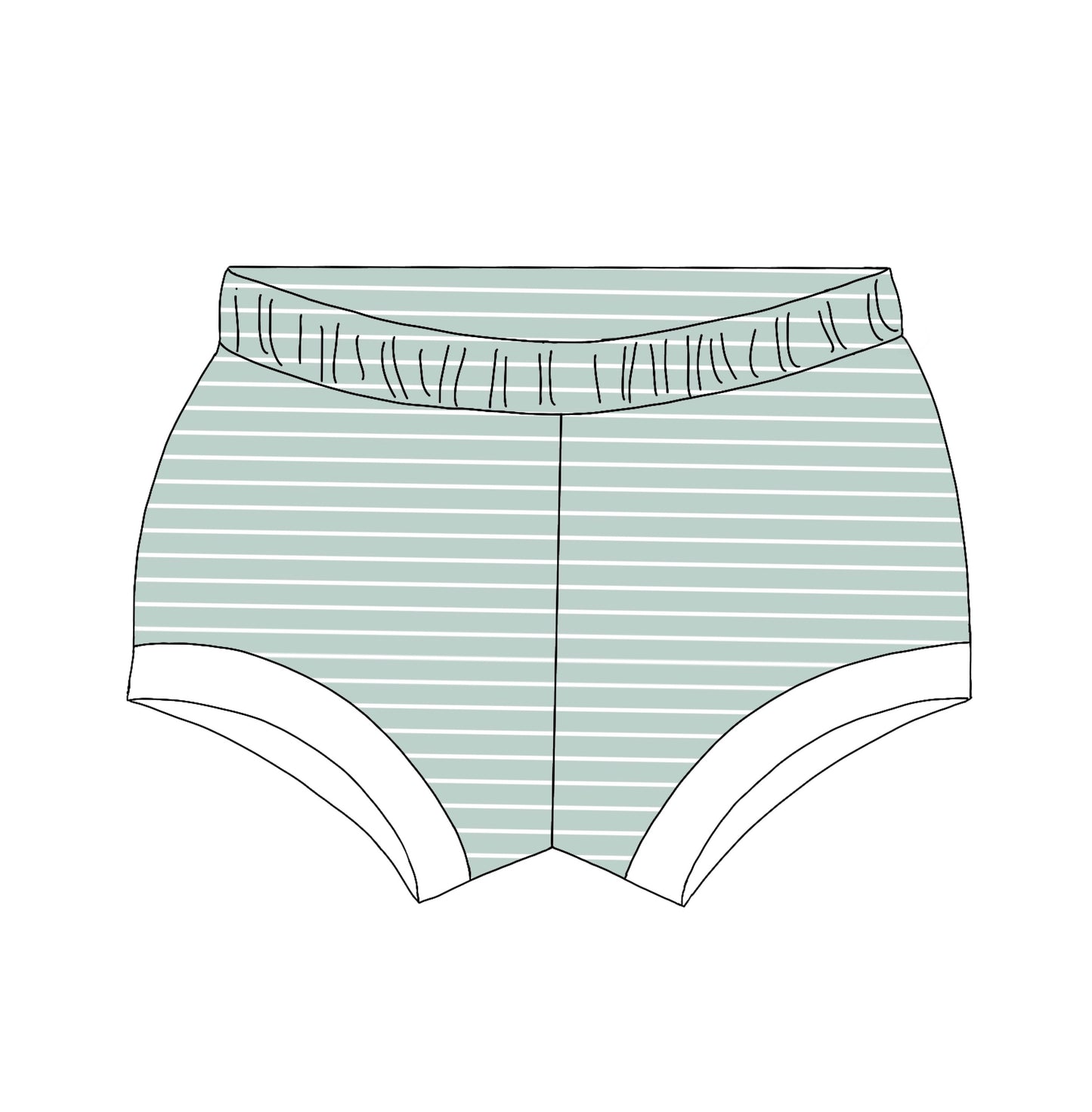Dusty Teal Striped Shorties