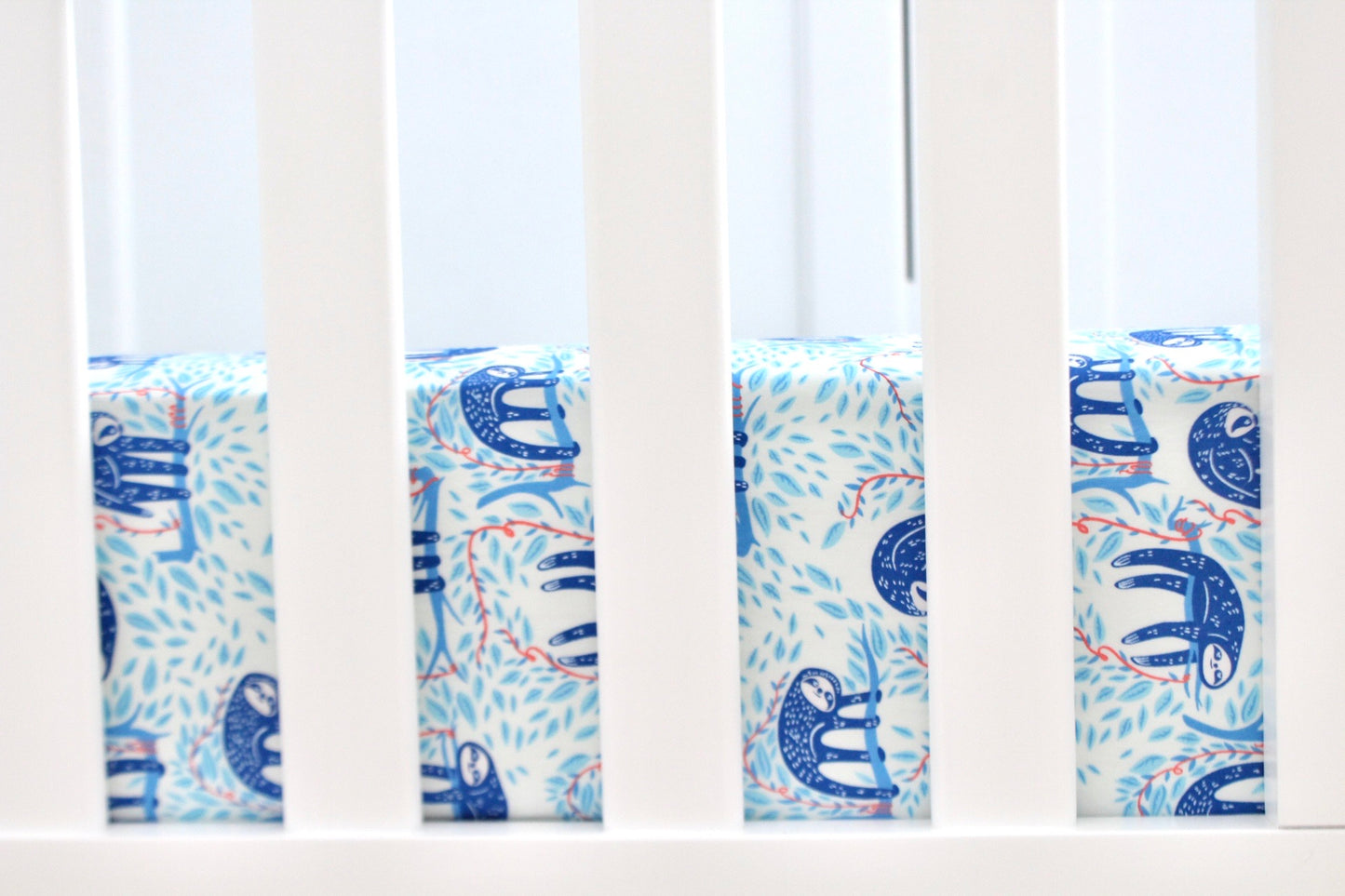 Blue Sloths Crib Sheet or Changing Pad Cover