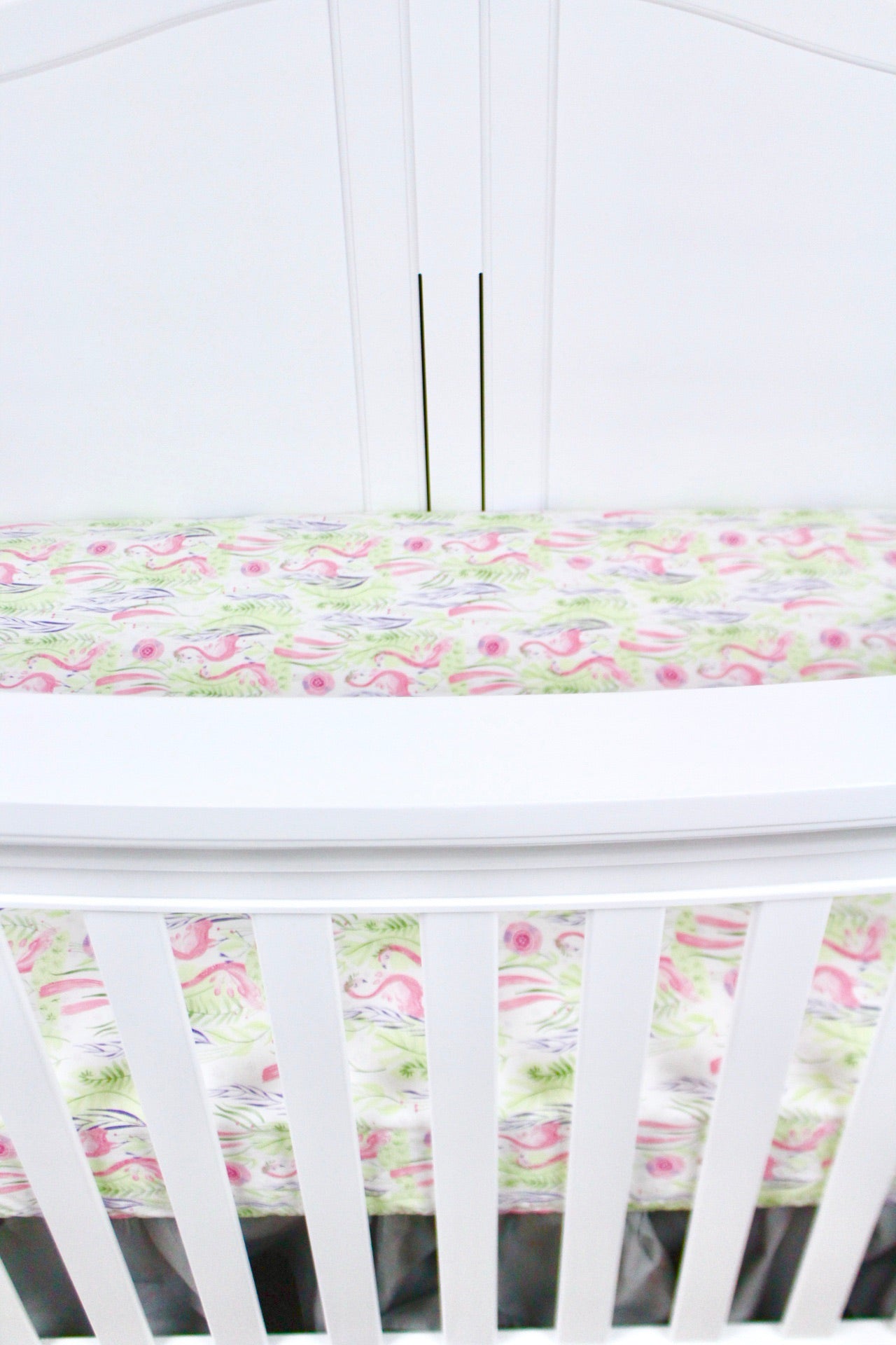 Watercolor Flamingos Crib Sheet or Changing Pad Cover