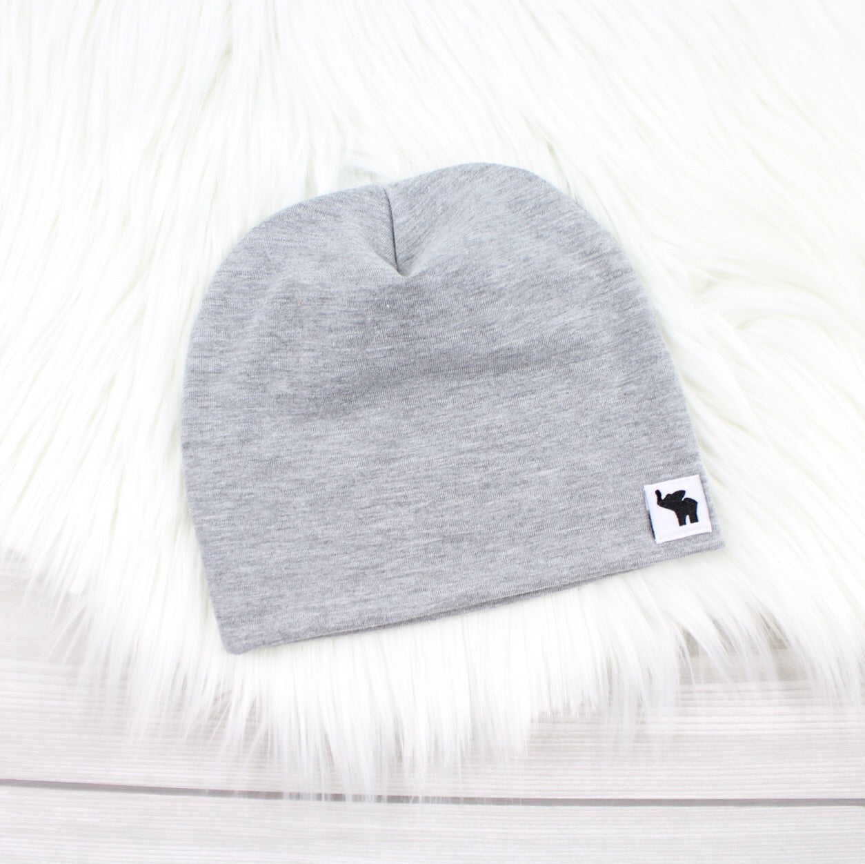 Light Gray Pom Beanie