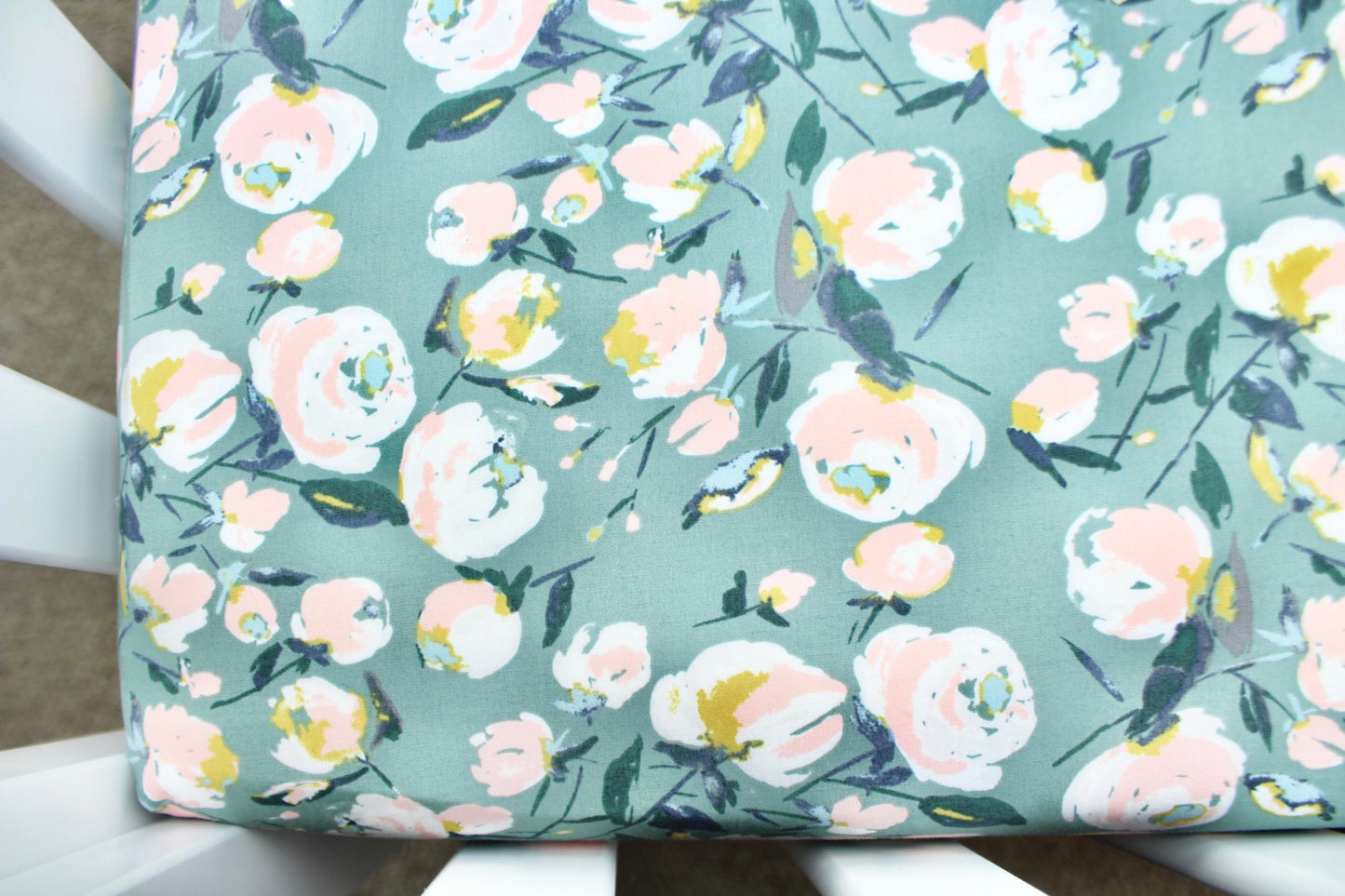 Watercolor Blossoms Crib Sheet or Changing Pad Cover