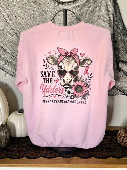 Save The Udders | Breast Cancer Awareness Sweatshirt for Adults