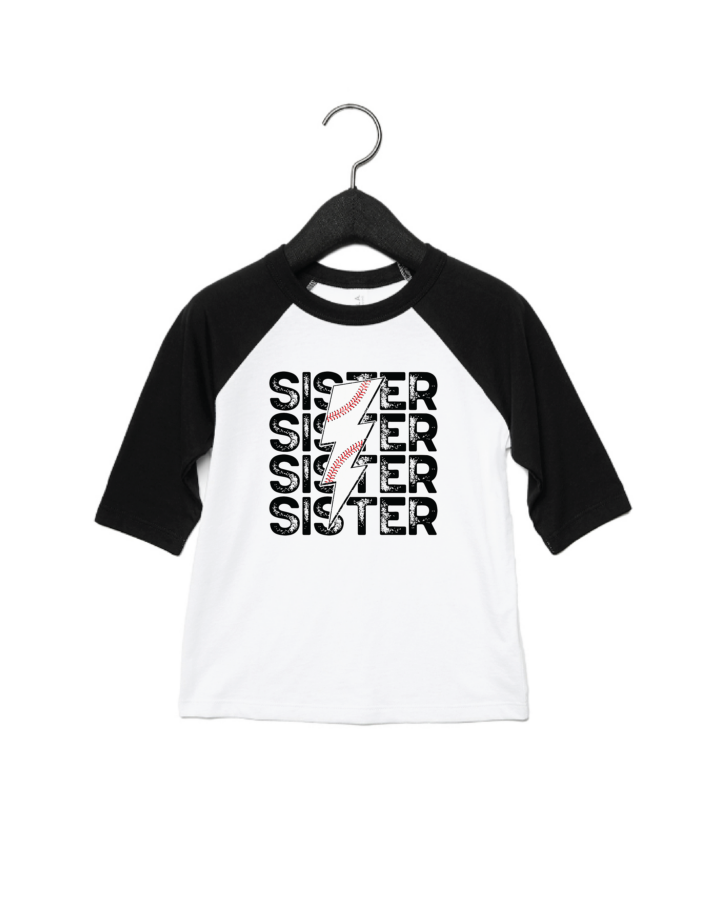 Baseball Bolt Sibling Raglan Tee