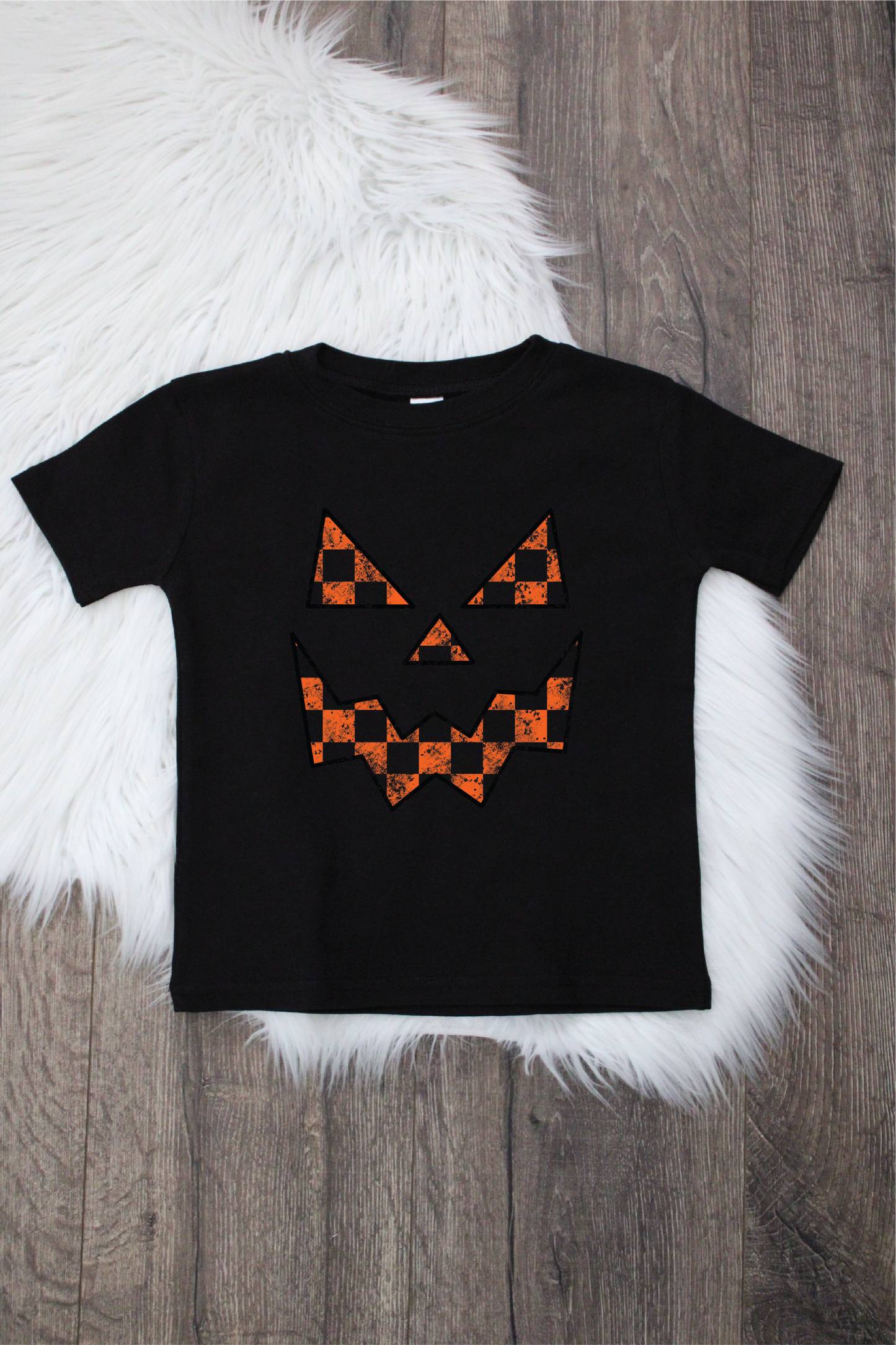 Checkered Jack-o-lantern Bodysuit or T-Shirt