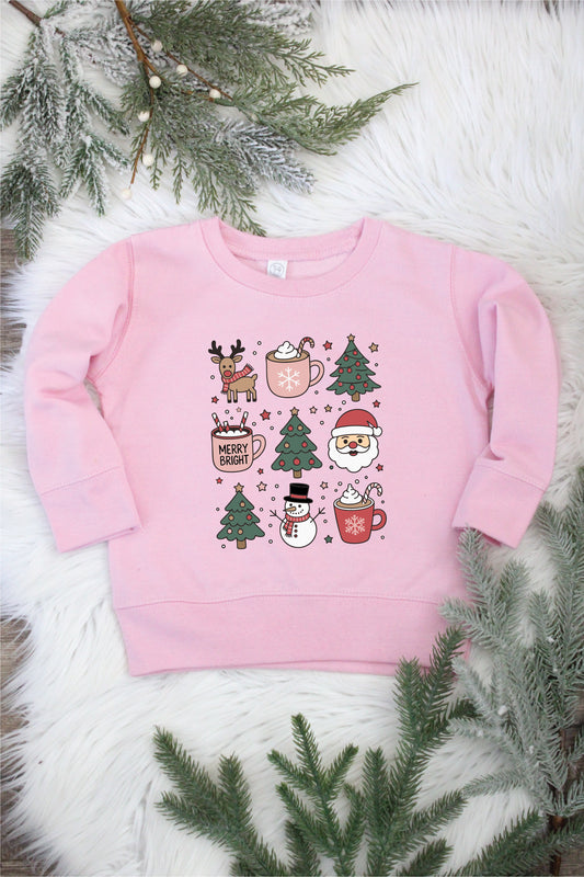 Pink Christmas Toddler Sweatshirt