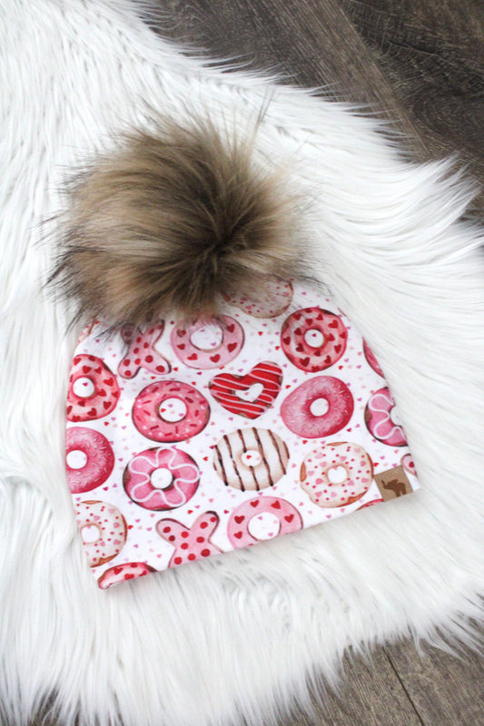 Valentine Donuts Pom Beanie