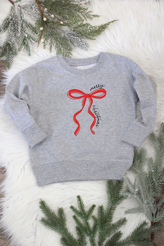 Merry Christmas Bow Toddler Sweatshirt