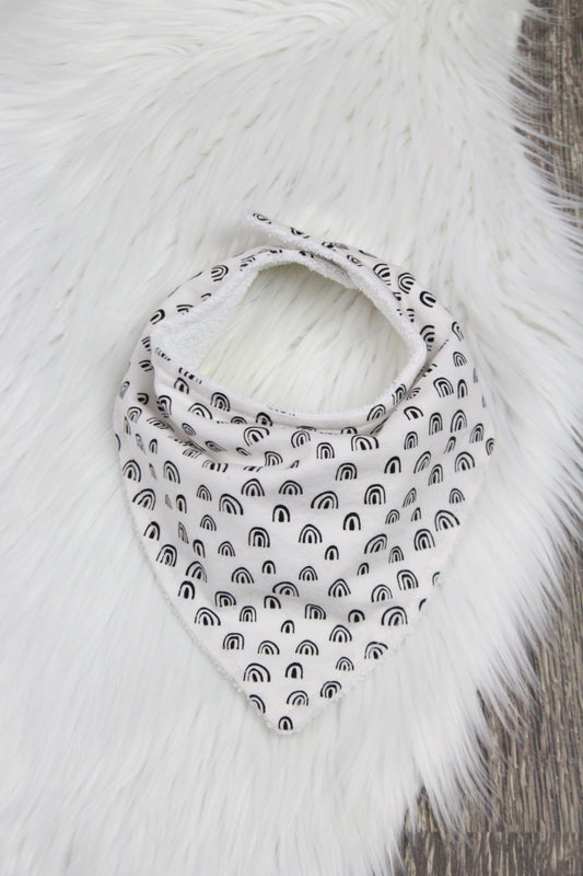 Monochrome Rainbows Bibdana and Burp Cloth