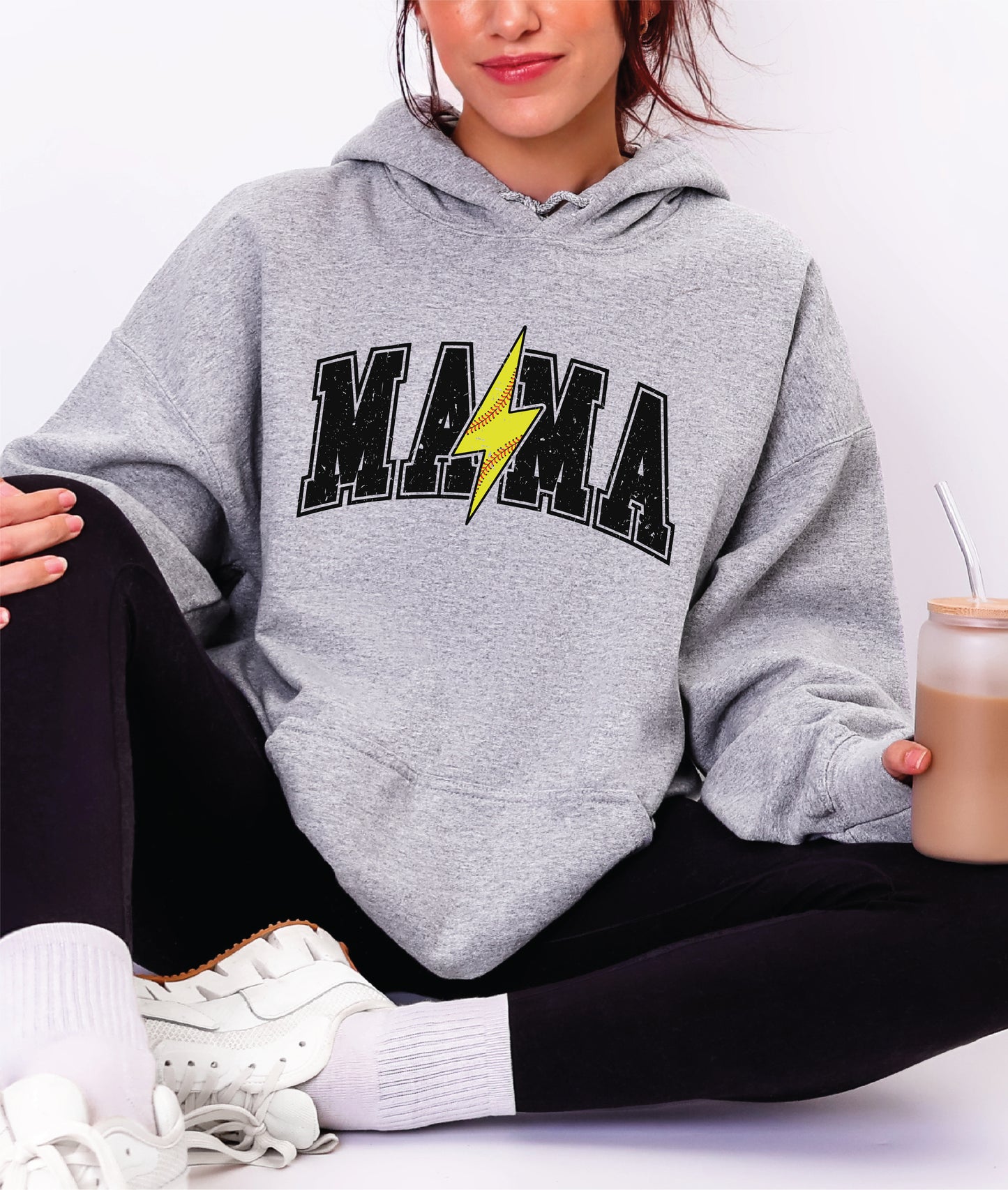 Softball Lightning Bolt Mama Sweatshirt