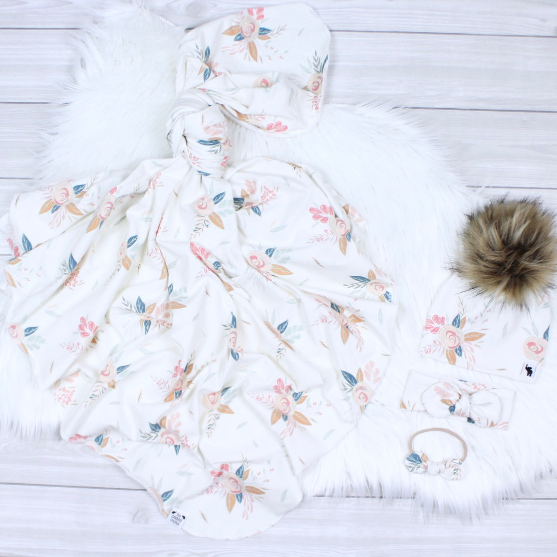 Floral Blossoms Swaddle Blanket