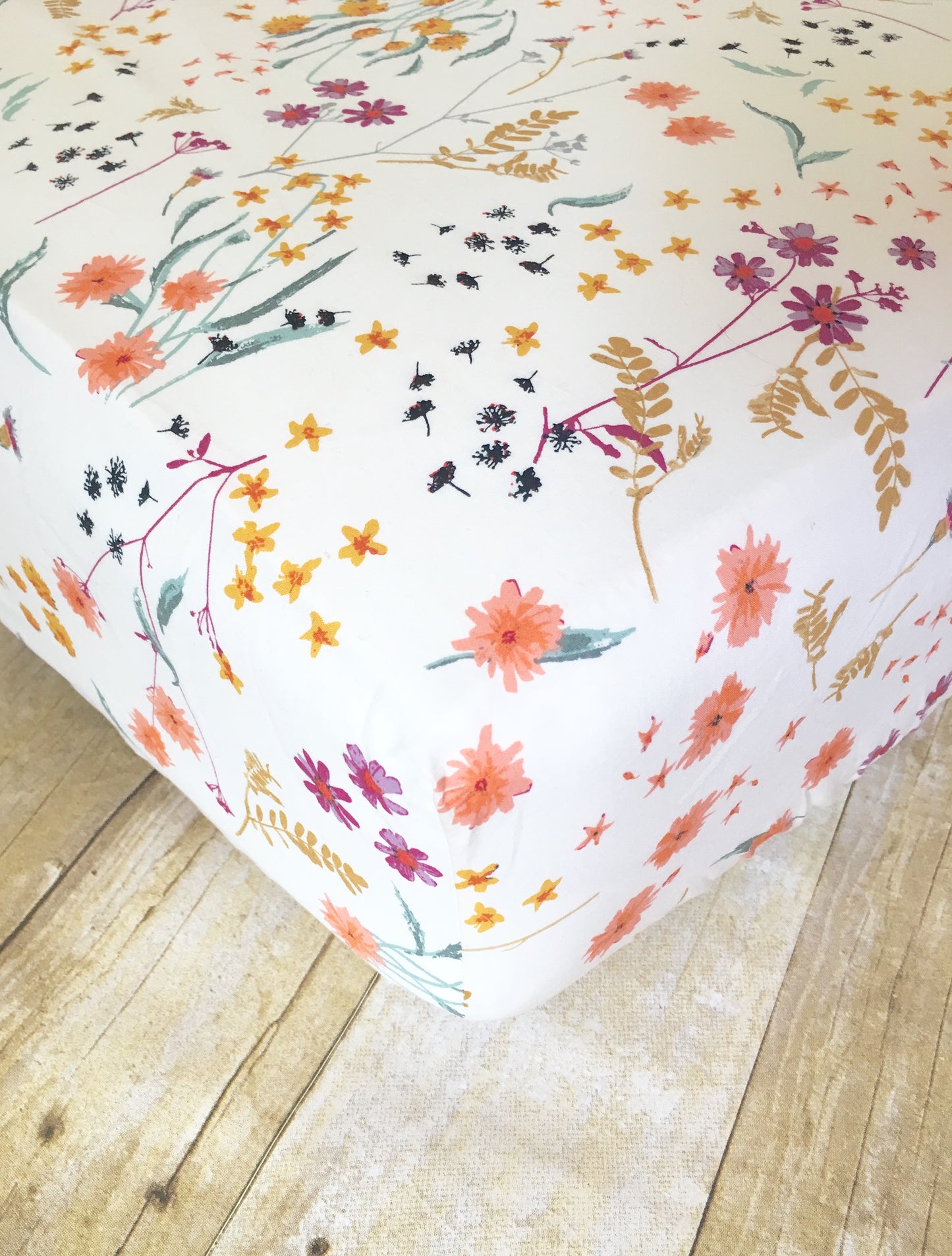Wild Bloom Crib Sheet or Changing Pad Cover
